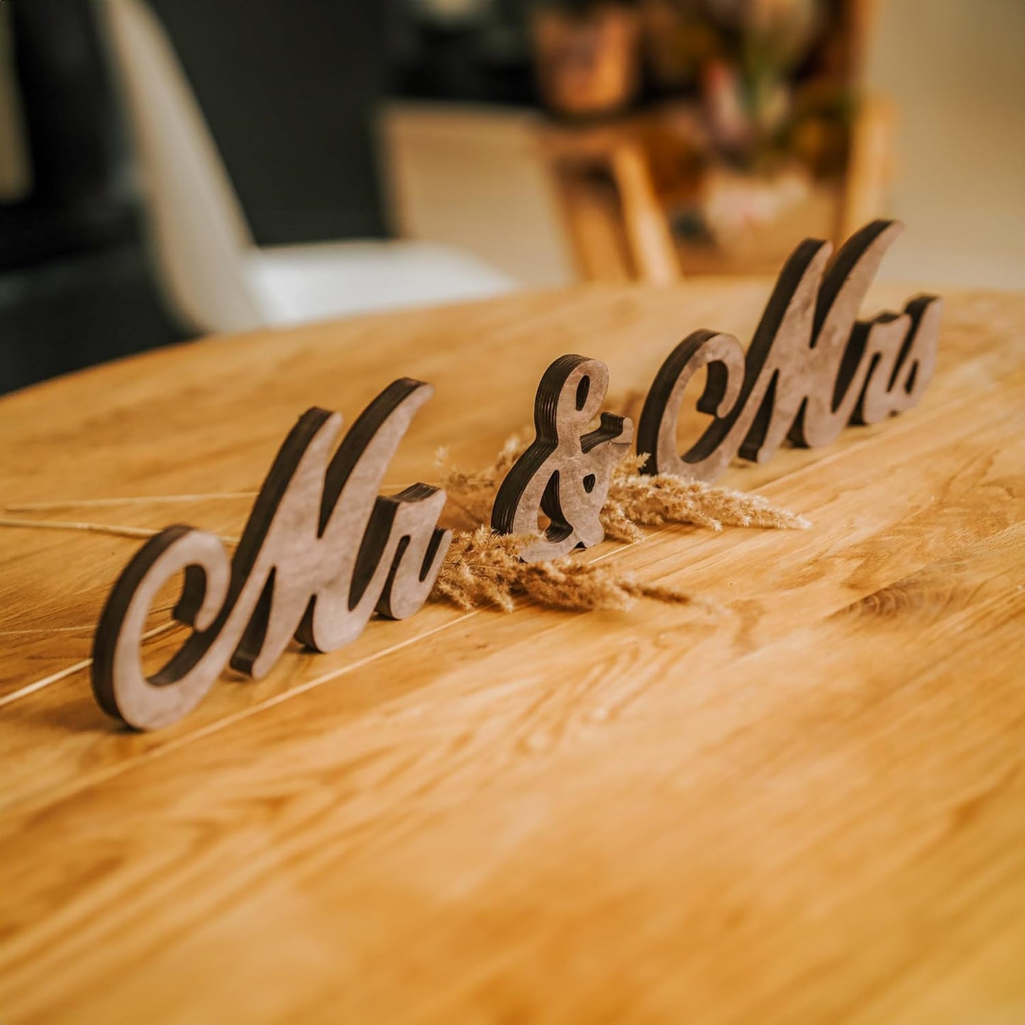 Mr and Mrs Sign for Wedding Table Decor, Mr & Mrs Wooden Signs, Rustic Wedding Decorations for Reception, Mr & Mrs Sign for Sweetheart Table Decor, Freestanding Wood Letters for Head Table Centerpiece