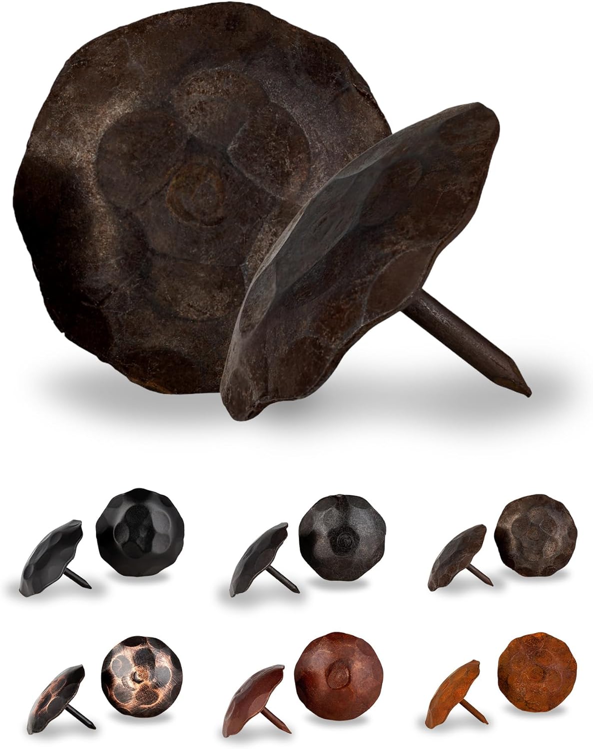 50 Pack 1.5" Round Head Iron Clavos Decorative Nails – Unfinished – Handmade Rustic Round Fasteners for Farmhouse Shutters, Faux Wood Beams, Barn Doors, Shutters, Gates – Ornamental Wood Accent