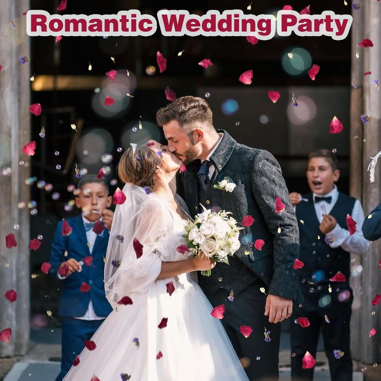 20 Pack Prefilled Confetti Packets,Biodegradable Flower Petals, Real Dried Flower Petals Individual Packing Rose Petals Wedding Send Off Ideas (Red Rose & Lavender & Lvory Jasmine Buds)