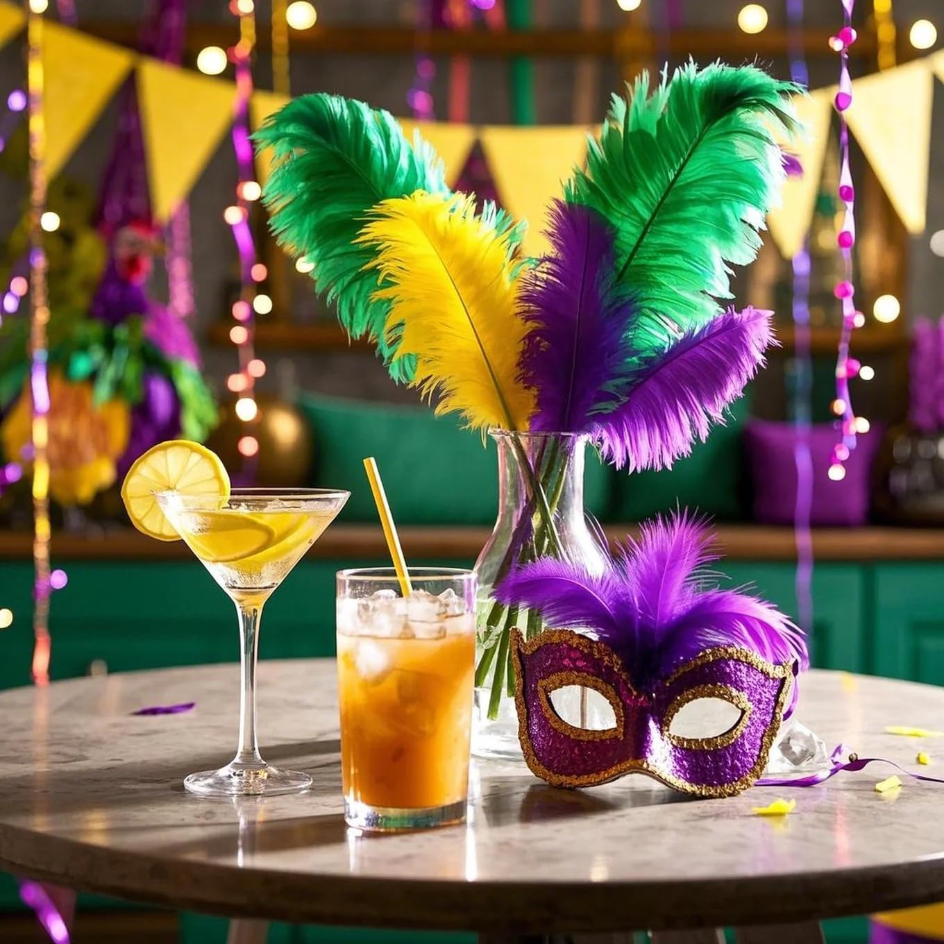 THARAHT Mix Colour Ostrich Feathers 12pcs Natural Bulk 10-12Inch 25cm-30cm for Wedding Party Centerpieces Easter Gatsbi and Home Decoration Feathers