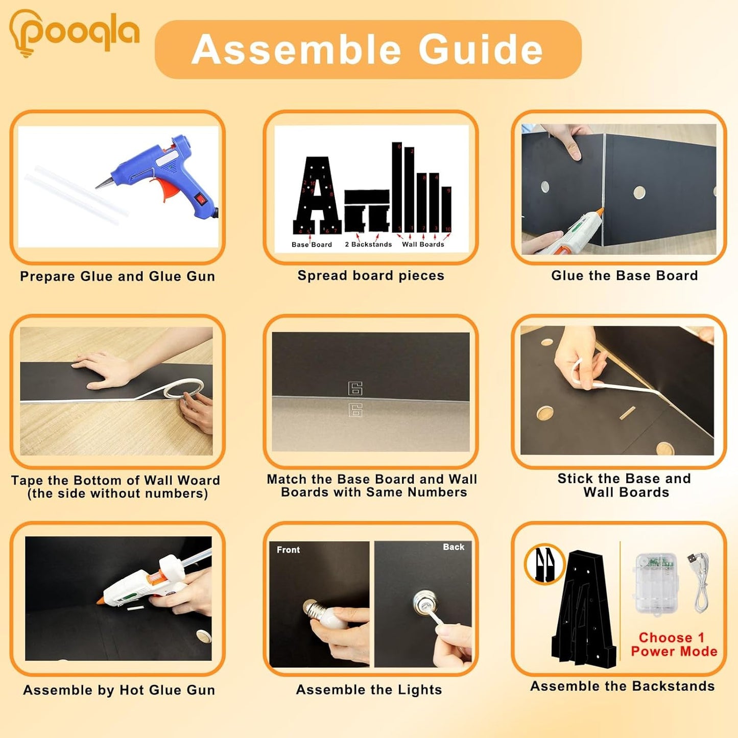 Pooqla 3FT Marquee Light Up Letters, Black LED Party Decor Large Marquee Letters 3 Feet Tall, Giant Mosaic Letter for Birthday Graduation Anniversary Wedding Decoration, Letter V