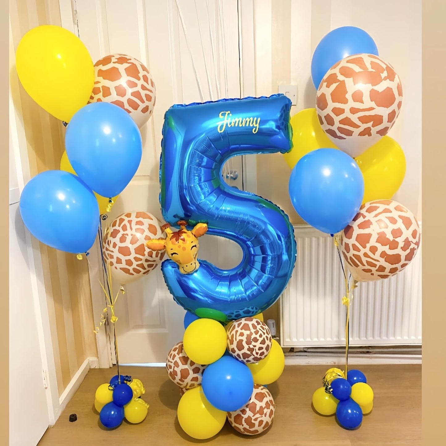 Blue 4 Balloon Number,40 Inch Number 4 Balloon Big Blue 4 Foil Mylar Helium Balloon for Birthday Party Decorations