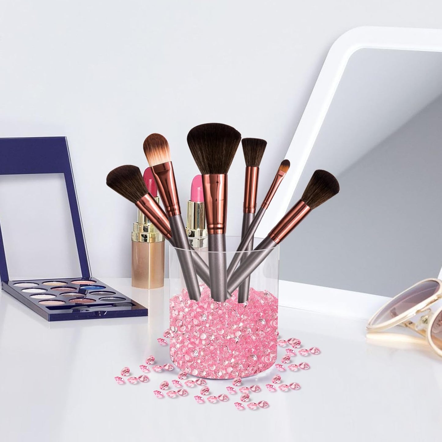 Acrylic Diamonds 10mm Clear Crystals Gems Table Scatter Gemstones for Decoration Wedding Party Birthday Bridal Shower Vase Filler (1000PCS Pink)