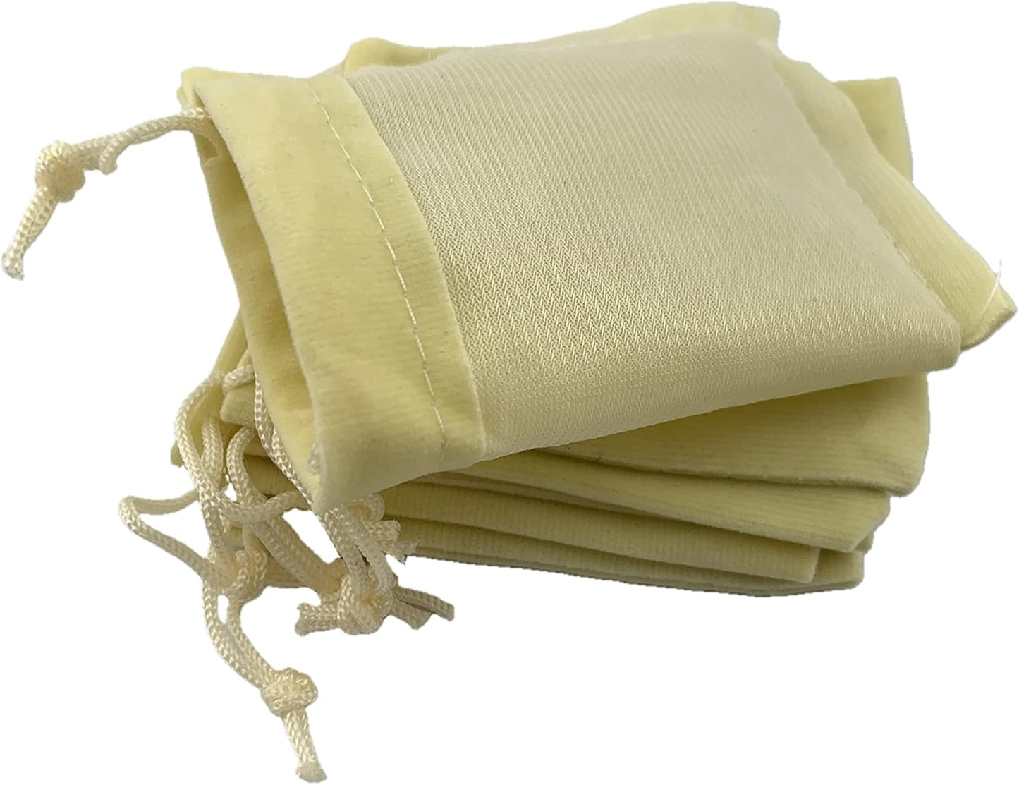 Palmhomee Pack of 48 3x4 Inch Velvet Drawstring Bags Gift Bag Velvet Pouch For Jewelry Wedding and Party Favor (Cream)