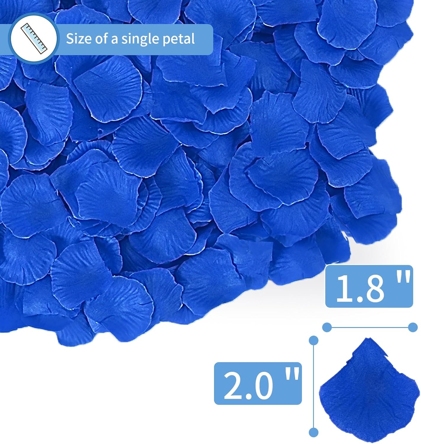 1000 Pcs Artificial Fake Rose Petals,Flower Petals for Romantic Night, Engagement, Party, Wedding, Event Flower Decorations, in Bulk(Blue)