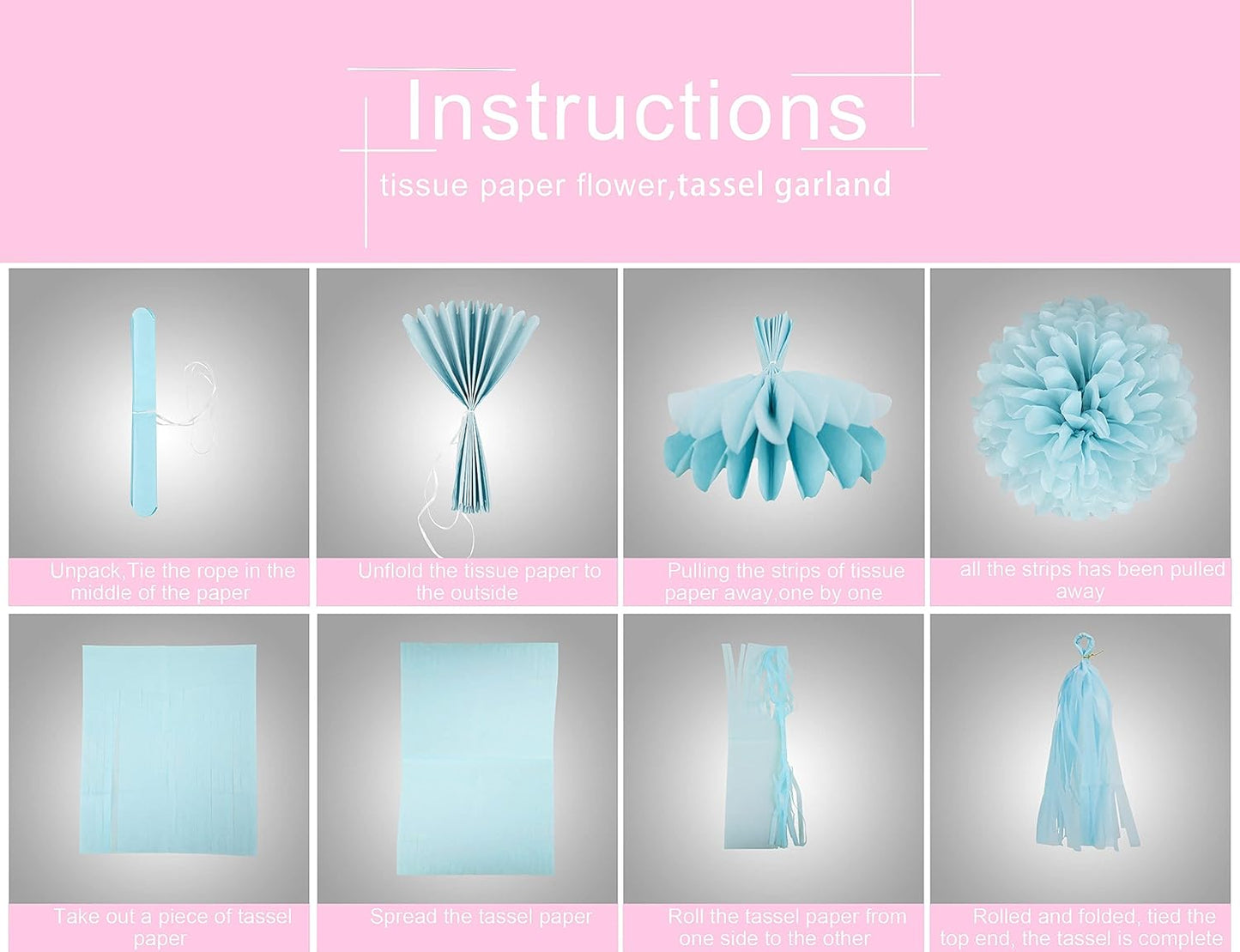 Gender Reveal Decorations Blue Pink - 23pcs Tissue Paper Flowers Pom Poms Boy Or Girl Banner Tassel Garland Streamers Baby Party Supplies Gender Reveal Theme Gold Hanging Decor Ideas