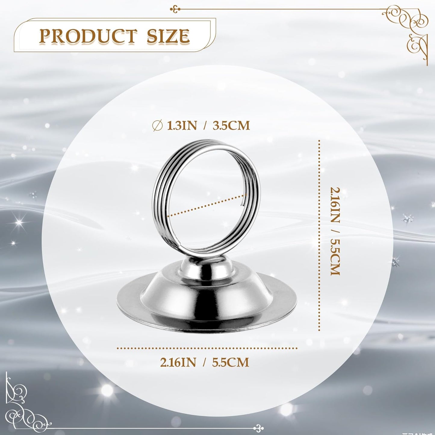 Urban Deco 16 PK Table Card Holder Place Card Holders Steel Card Holders for Photos, Food Signs, Memo Notes, Weddings, Restaurants, Birthday (Silver)