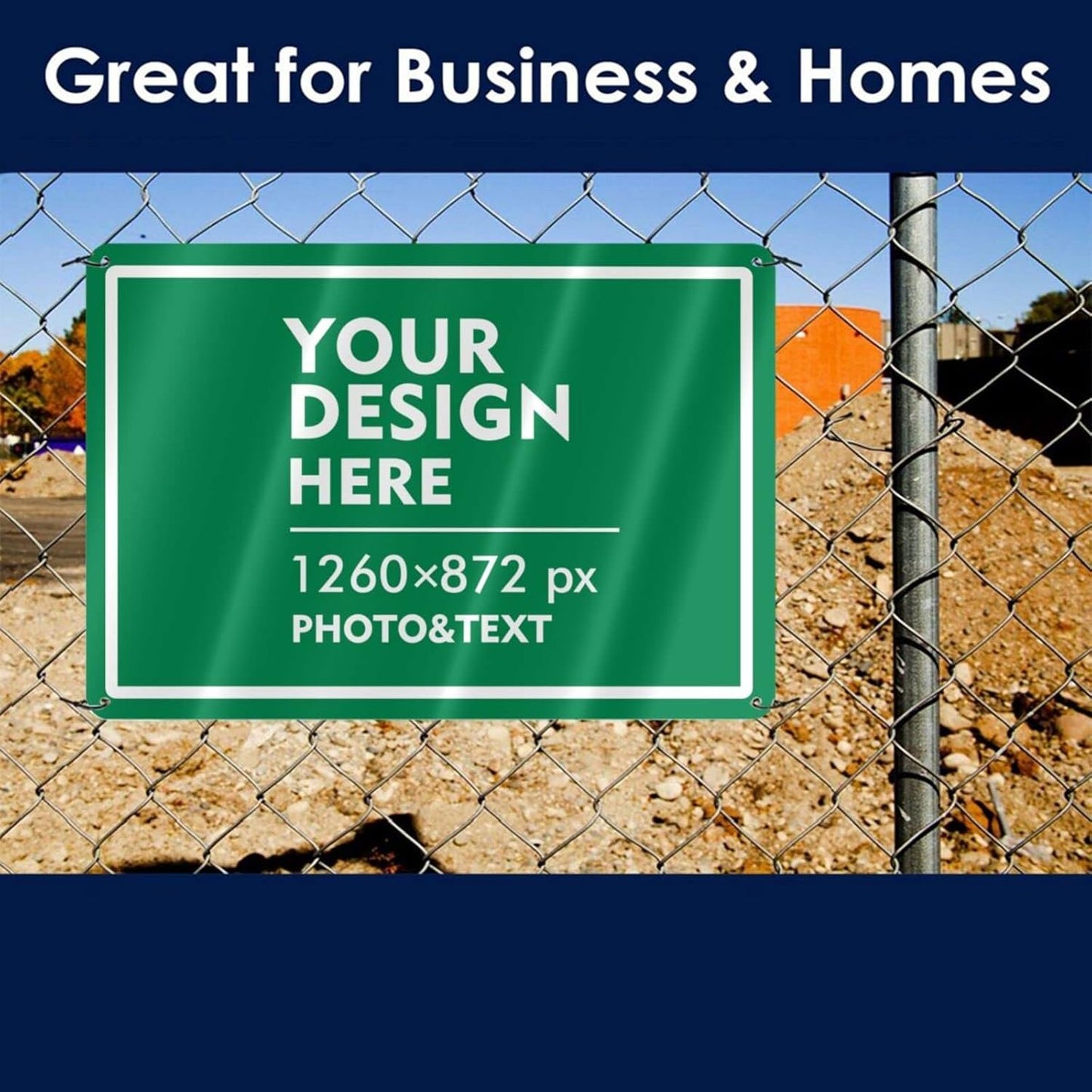 Custom Signs Outdoor Metal Sign - 12 x 8 Customized Personalized Aluminum for Office, Home, Business, Decor, Road Signs, Rust-Proof (White Text Box)