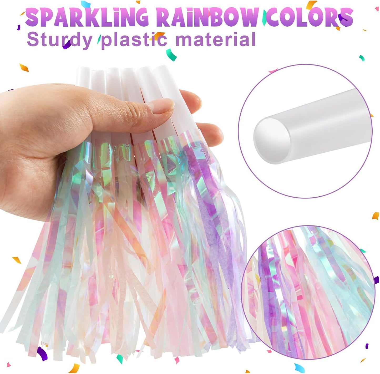 36 pcs Party Blowers, Noise Makers Glitter Metallic Fringed Party Horns for Birthday Blow Horns Graduation Sporting Party Favors Supplies