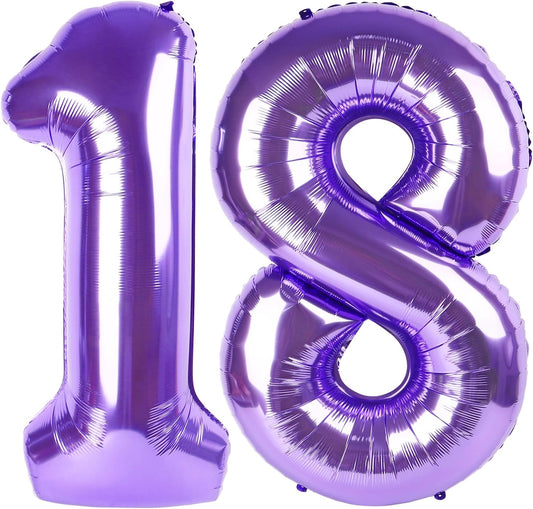 Purple Number 18 Balloon