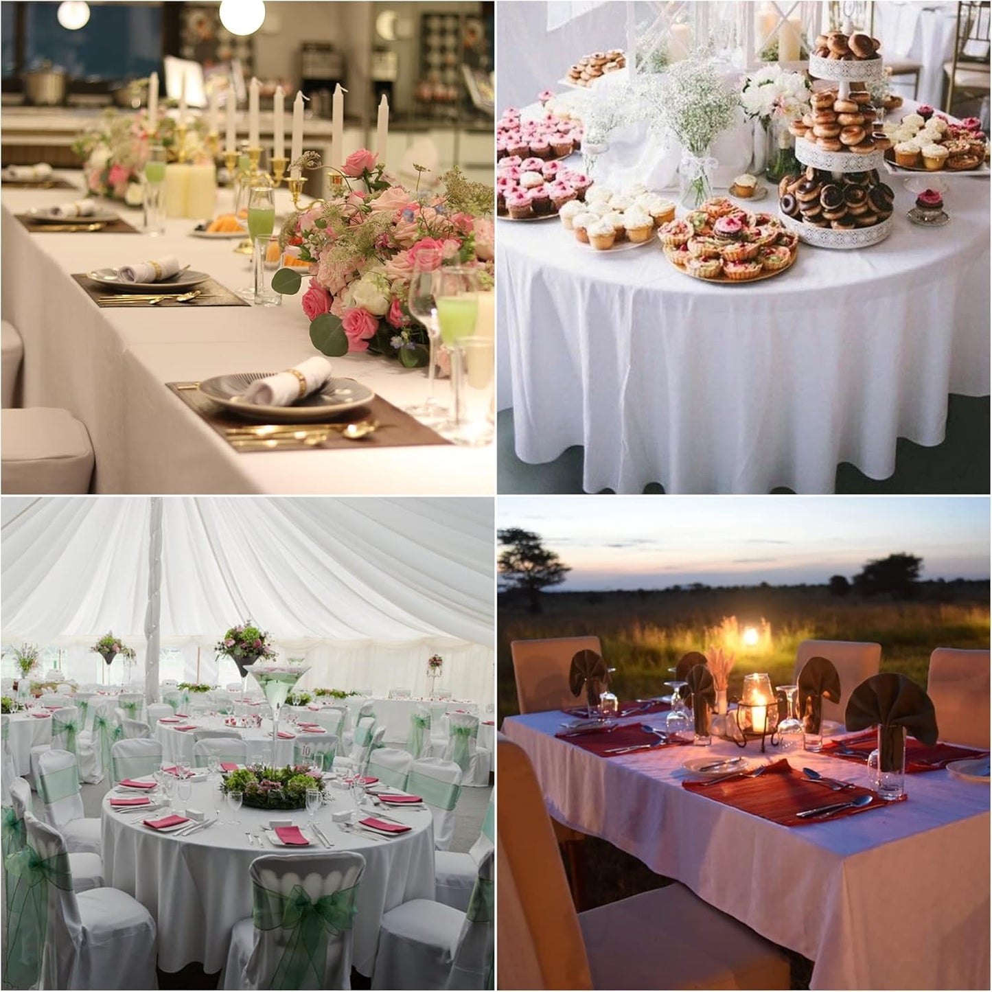 Fokitut 6 Pack Rectangle Tablecloth, 60x120 Inch, Stain Resistant and Wrinkle Polyester Table Cloth, Fabric Table Cover for Kitchen Dining, Wedding, Party, Holiday Dinner-Blue Mist