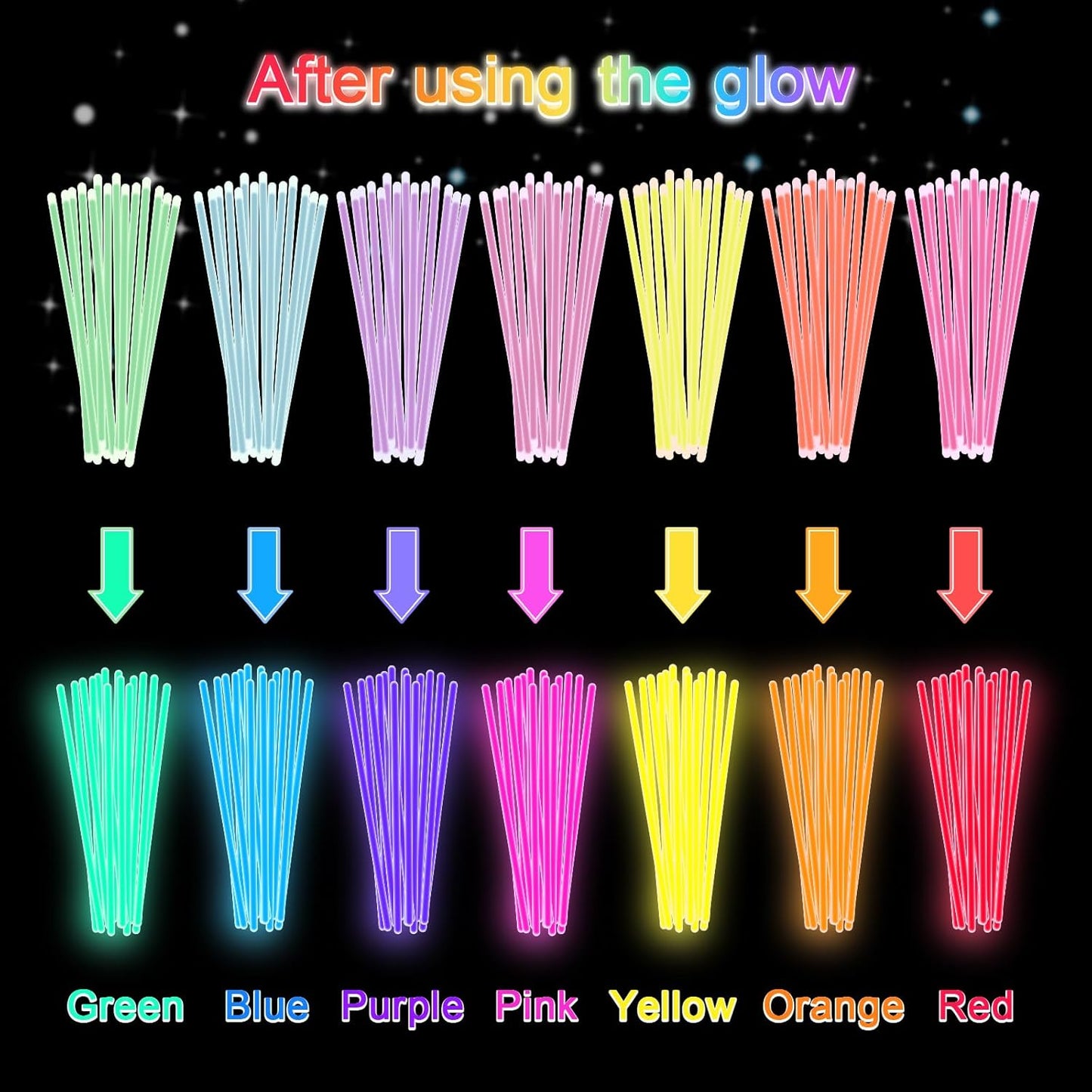 Halloween Glow Sticks Bulk Party Pack- Ultra Bright 50pk Glow in the Dark Party Favors, Glow Decorations, Neon Party Glow Necklaces and Glow Bracelets with Connectors