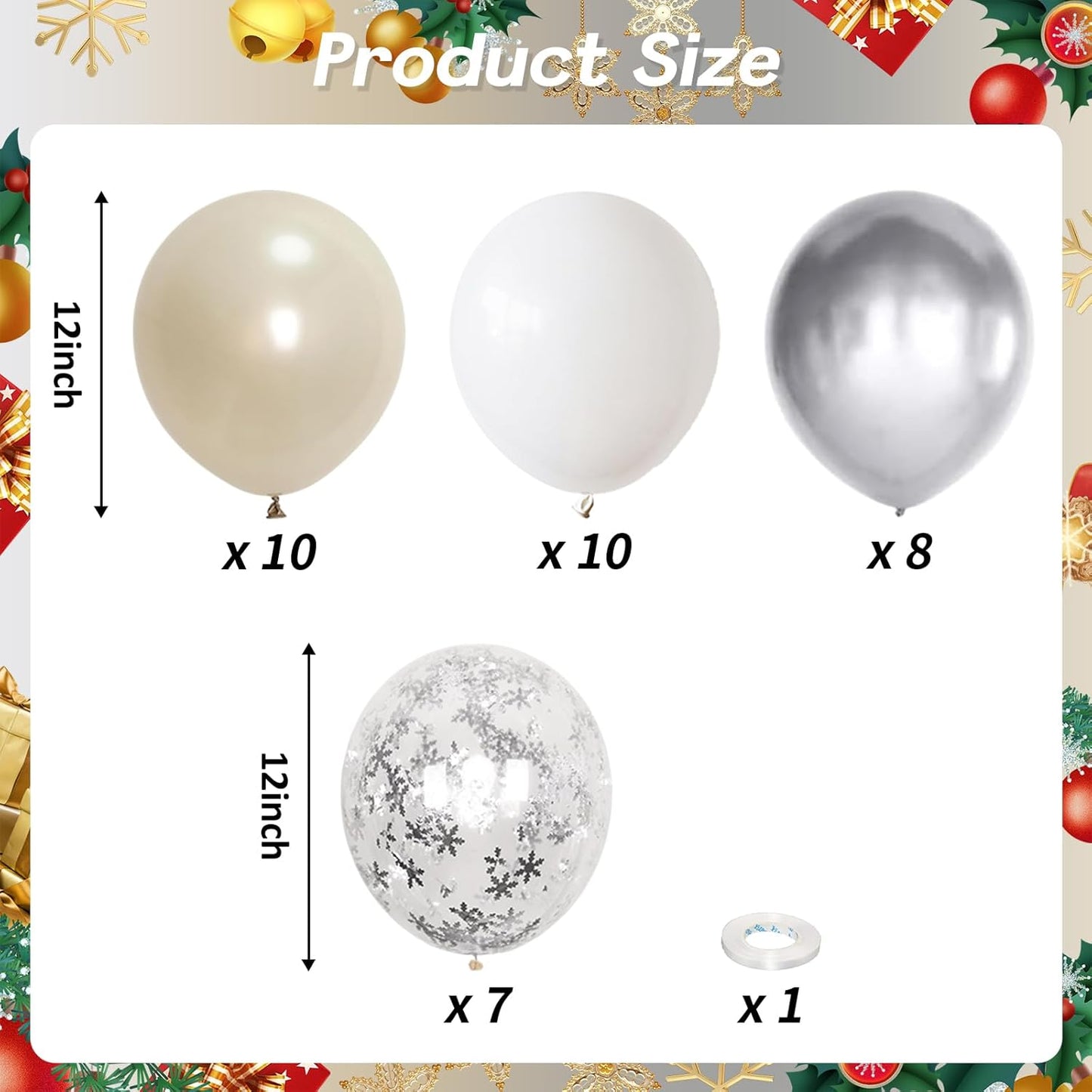 Winter Wonderland Balloons, Pearl White Snowflakes for Ice Wonderland Christmas Baby Shower Princess Theme Birthday Party Decorations Supplies
