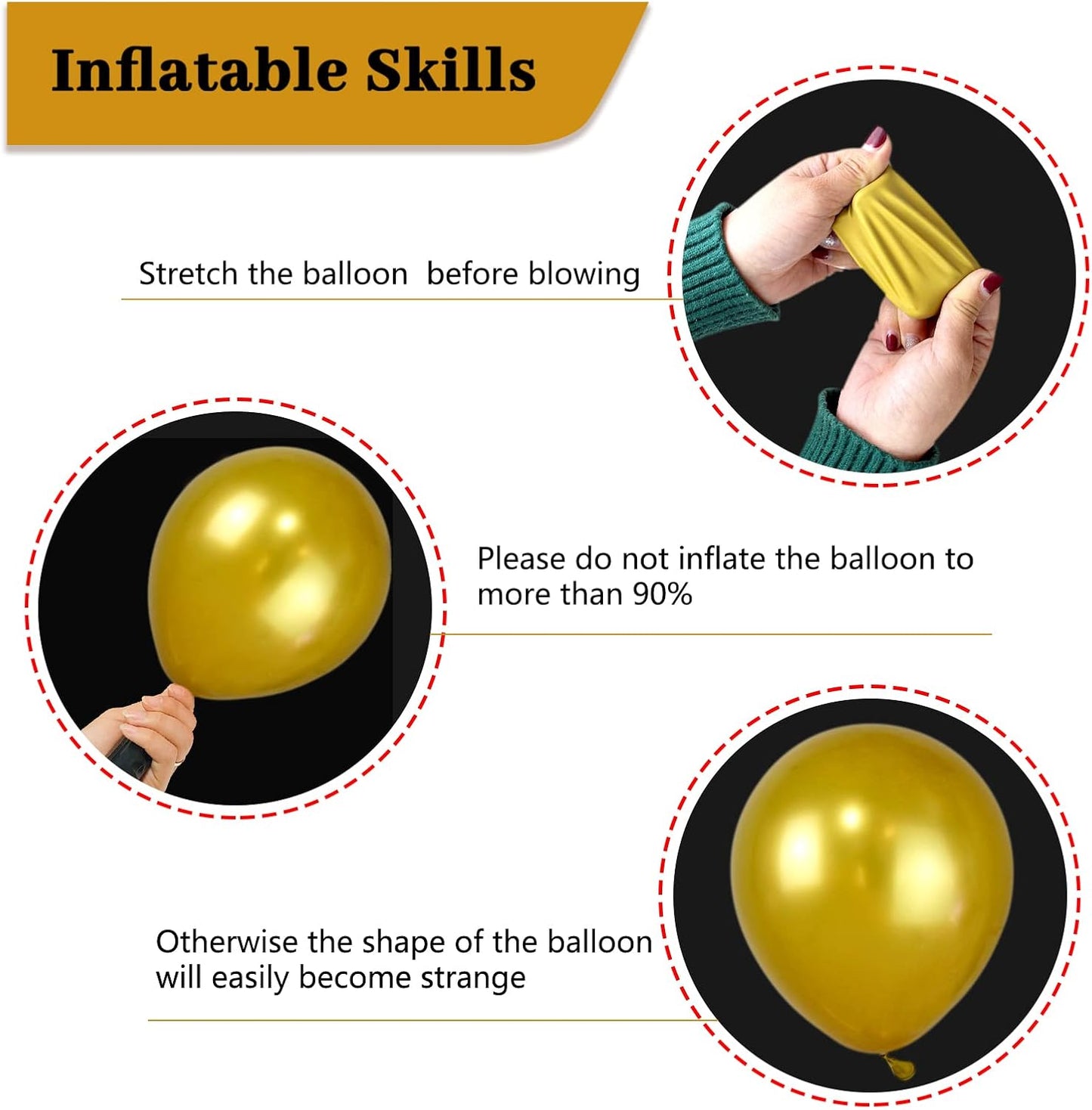 Gold Metallic Balloons 12 Inch, 100pcs Latex Helium Balloons for Birthday Graduation Baby Shower Wedding Anniversary Party Decorations