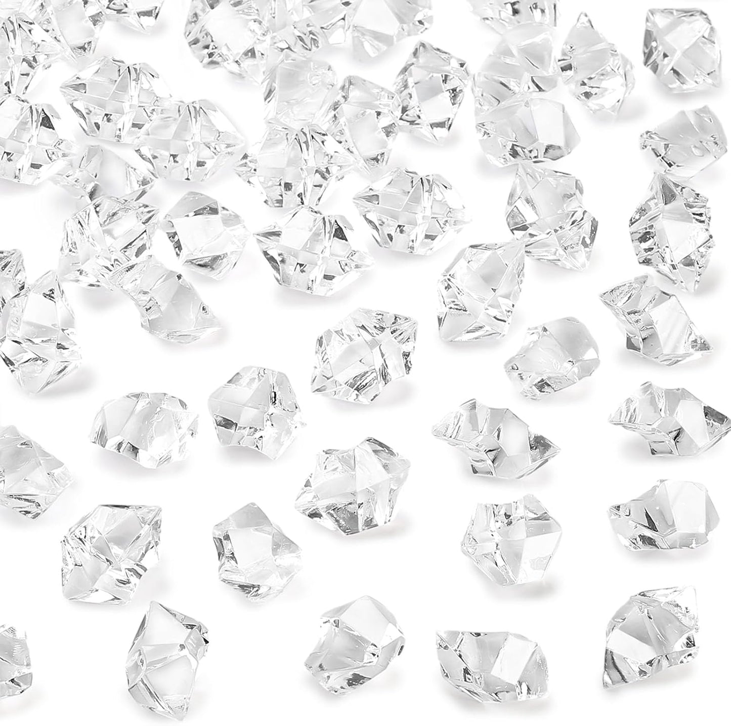 DomeStar Fake Ice, 150PCS Fake Diamonds, Plastic Diamonds Acrylic Rocks Vase Fillers for Centerpieces Wedding Party Table Scatter Food Display