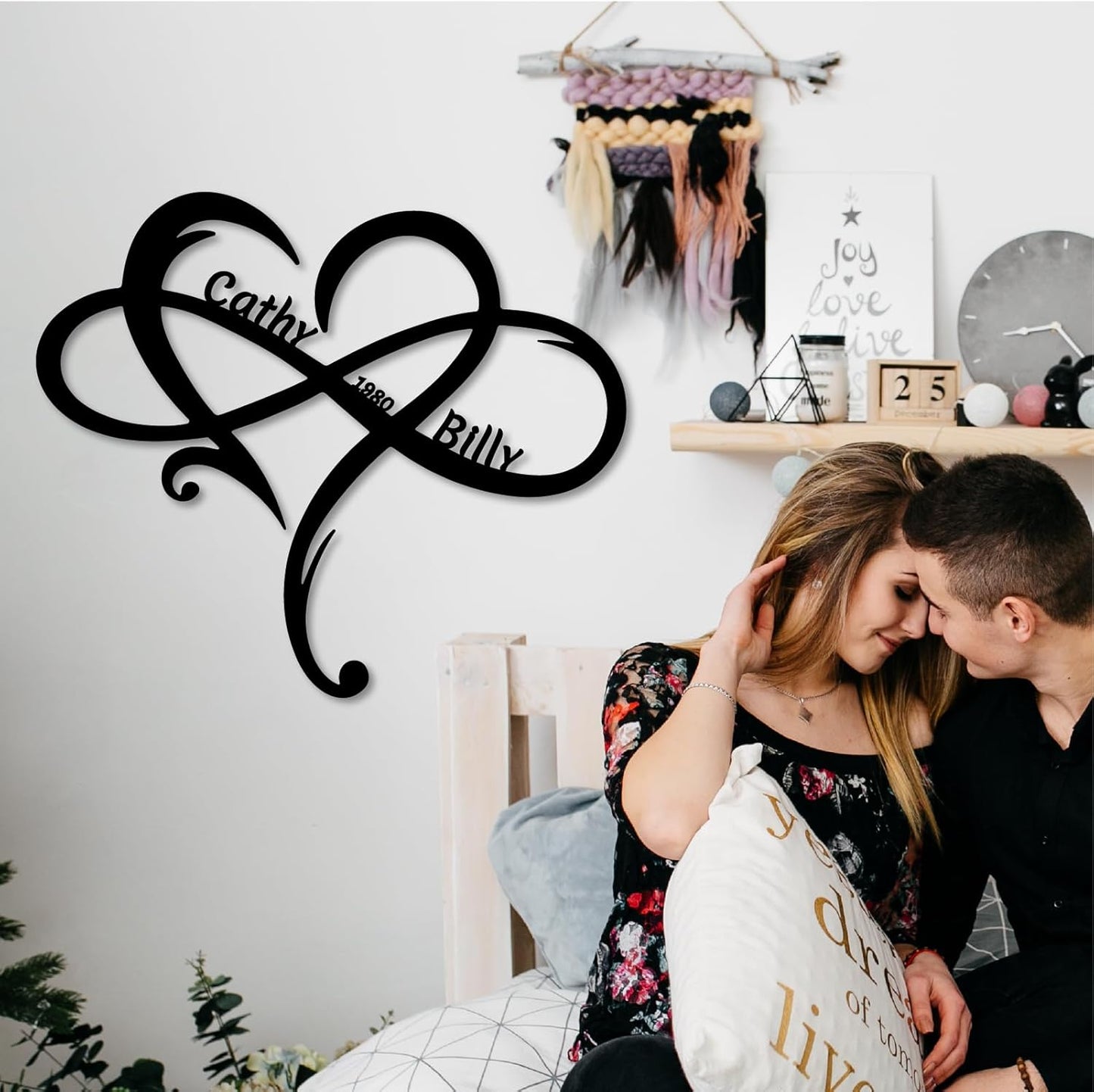 Custom Infinity Metal Sign, Personalized Metal Name Sign Engagement Wedding Gifts, Custom Name Signs, Romantic Home Decor For Anniversary Or As Valentines Day Decoration