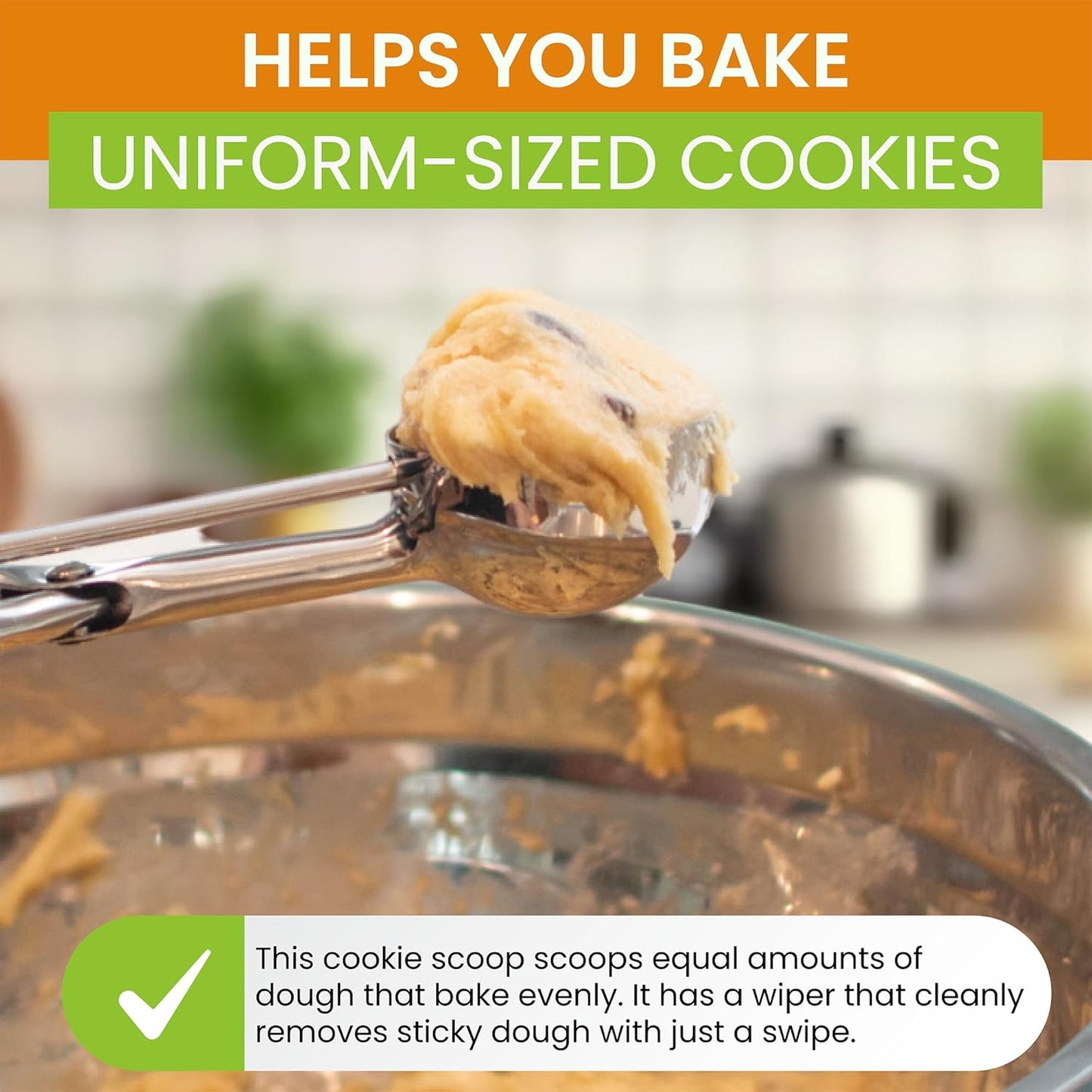 Spring Chef Red Small 1 Tbsp Stainless Steel Cookie Scoop for Baking - Multifunctional Melon Baller - #60 Cookie Dough Scoop with Trigger Release for Ice Cream, Protein Ball - Fruit Scooper and Baller