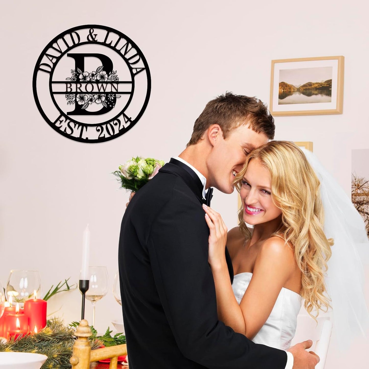 Personalized Christmas Gifts 2025 Best Housewarming Gifts Custom Metal Wedding Anniversary Sign Custom Metal Sign Wedding Gifts Personalized Family Name Signs Monogram Wall Décor