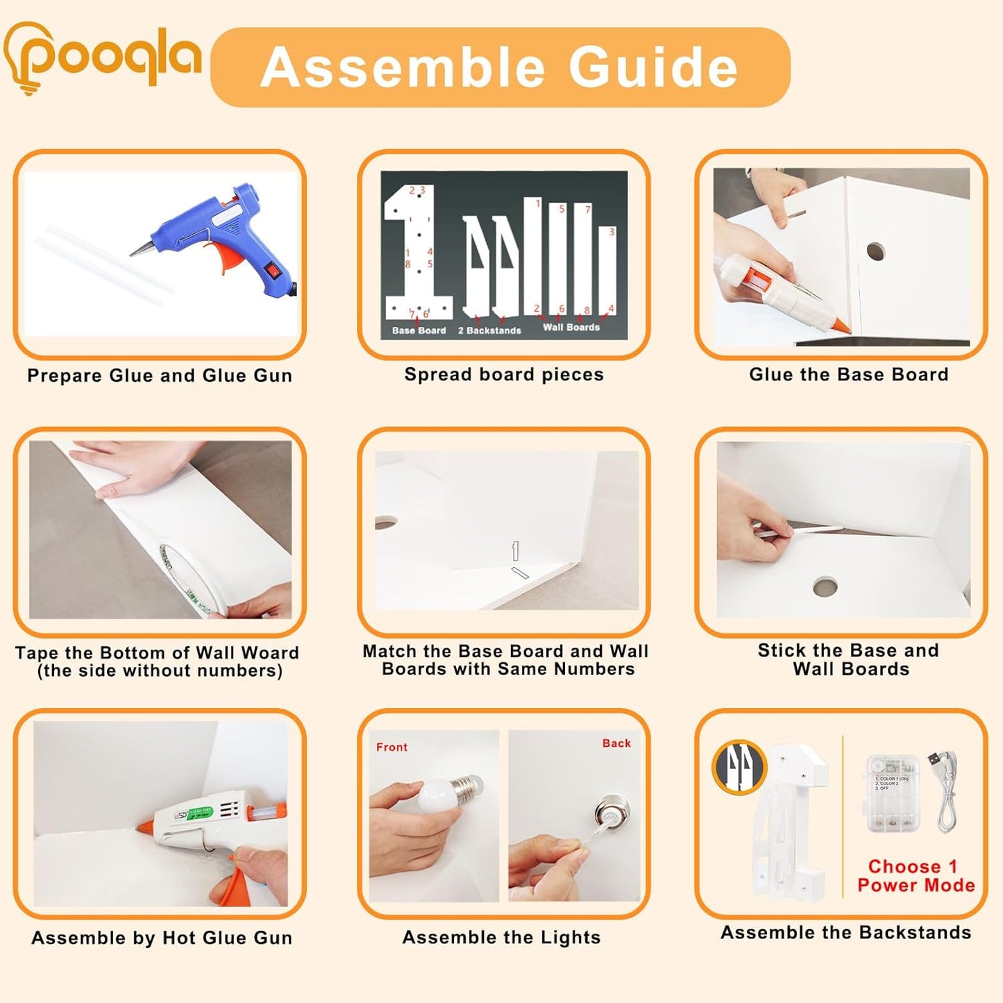 Pooqla 3FT Light Up Marquee Numbers, LED Large Lighted Marquee Numbers for Party Decoration, Giant Mosaic Number for Balloon 3rd 13th 30th Birthday Decoration, LED Light Up 3