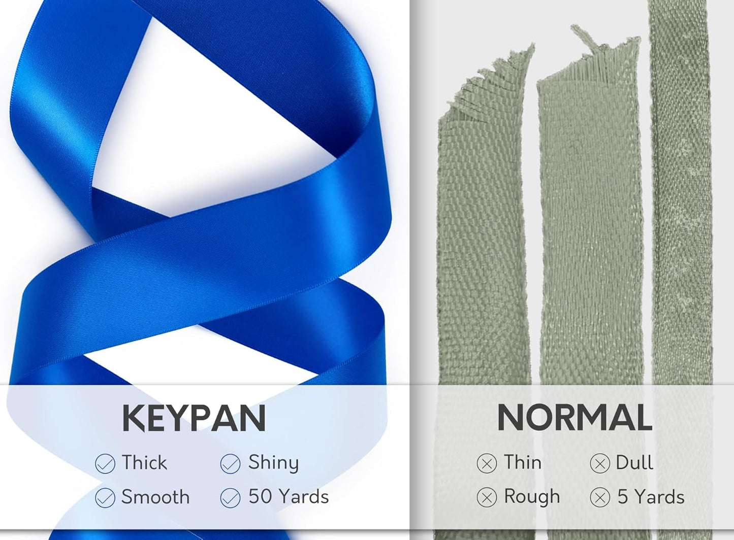 Royal Blue Satin Ribbon 1-1/2 Inch x 50 Yards Double-Faced Ribbons for Gift Wrapping Flower Bouquet Wedding Paper Bows Invitations Crafts