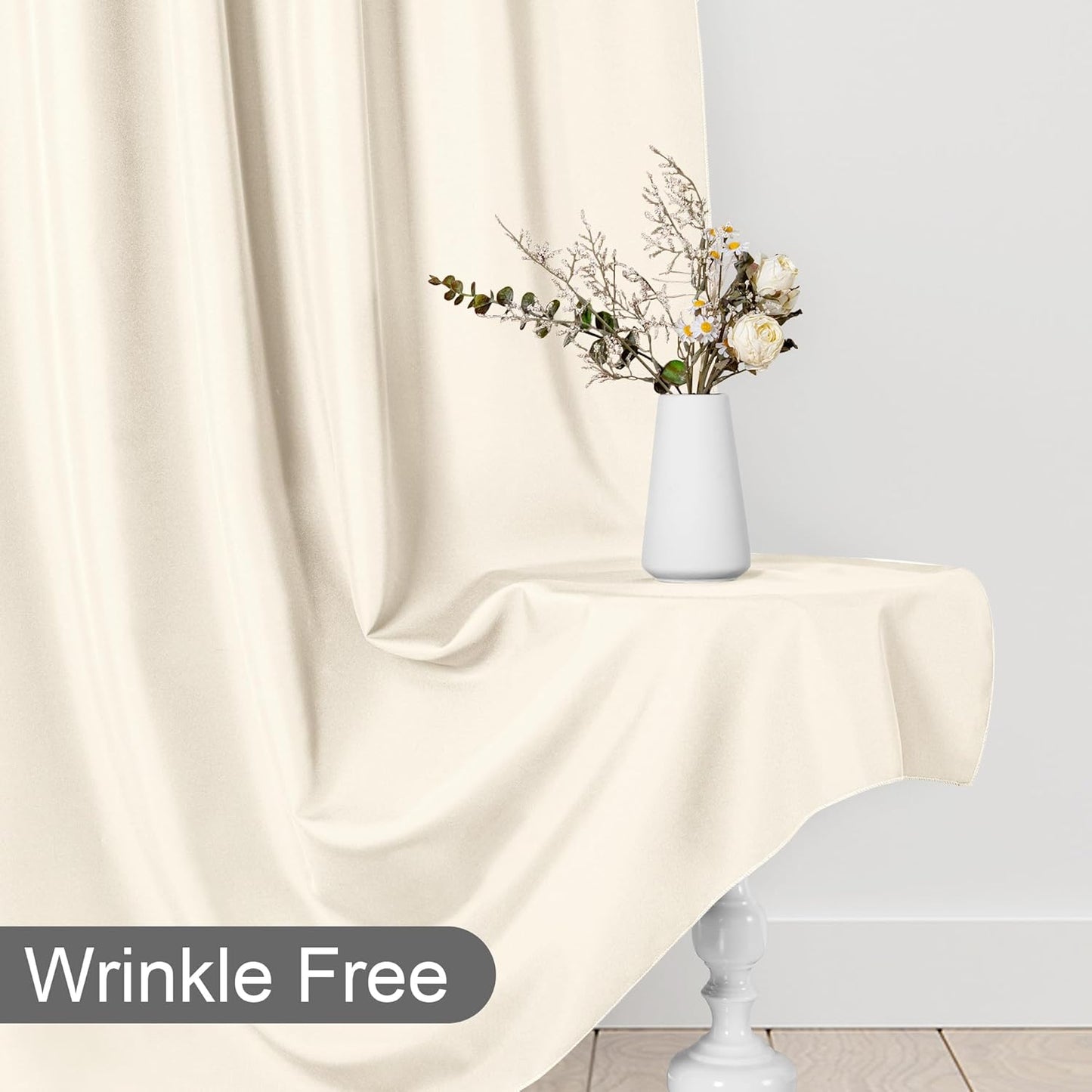 DWCN 10x7 FT Champagne Backdrop Curtains for Parties, Photography Backdrop Drapes with Rod Pockets for Wedding Decorations Stage Birthday Family Gatherings, 2 Panels 5ft x 7ft