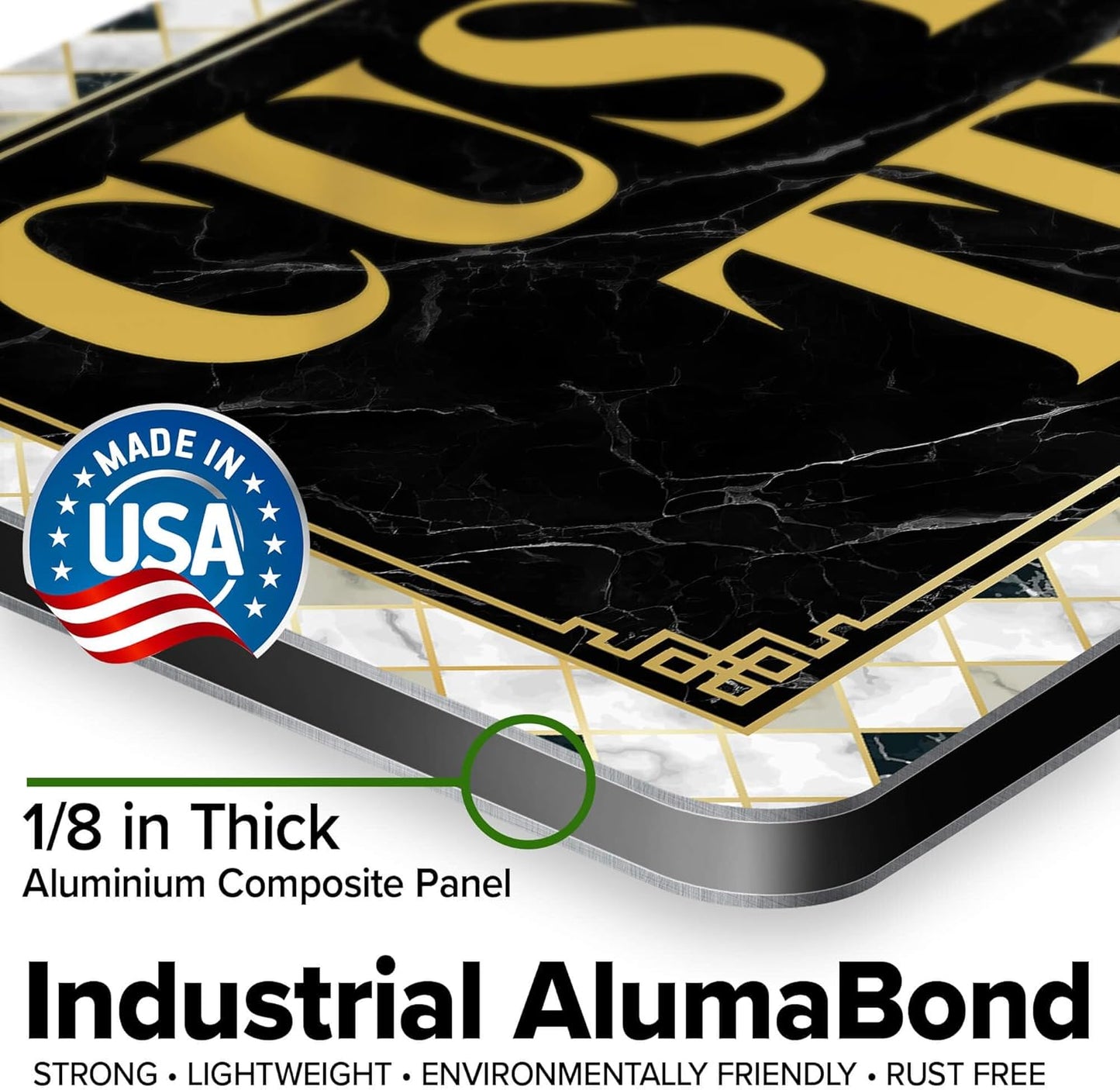 Custom Sign, Custom Street Sign, 11 Font Colors, 13 Font Styles, 4 Hole Options, 22 Sizes, 9x18 Inches, Rust Free DiBound, Fade Resistant, Made in USA by My Sign Center (Marble Tile)