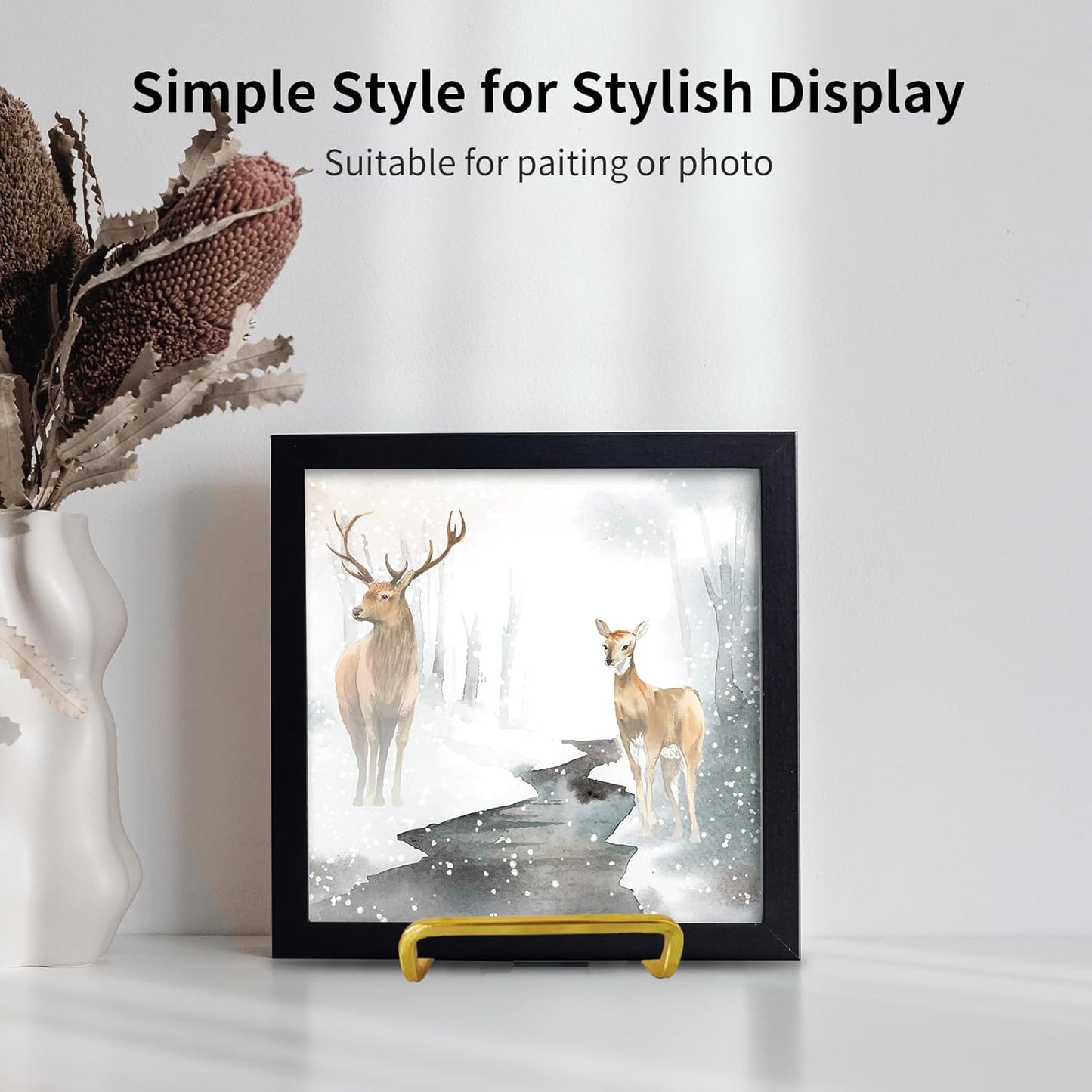 3 Pack 6 inch Metal Plate Stands for Display, Plate Holder Pictures Frame Easel Display Stand, Tabletop Picture Stand, Iron Easels for Display Photo Frames, Plates, Vinyl Record，Book, Plaque, Sign