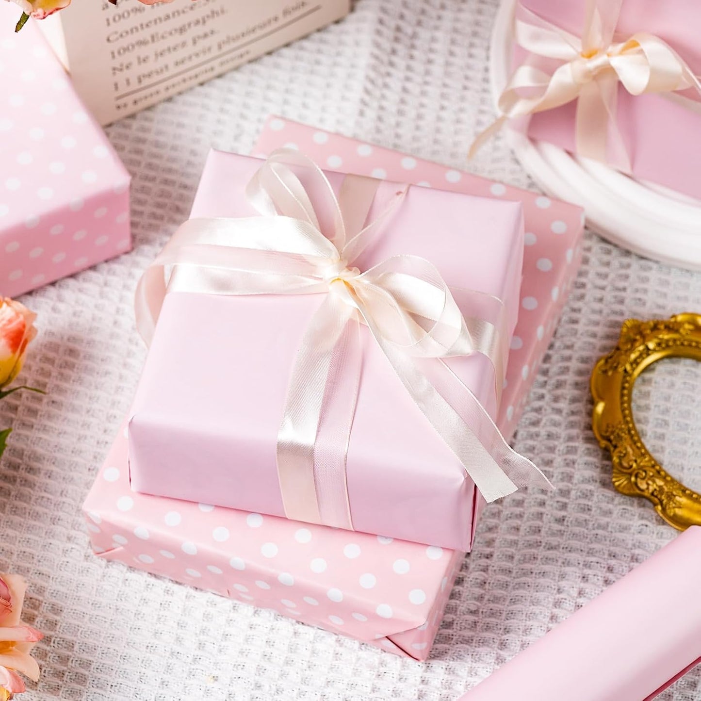 Garbendy Gift Wrapping Paper Roll-Solid Color Pearly-Lustre Paper,Perfect for Wedding, Valentine's Day,Birthday, Christmas,Baby Shower, Party - 17 Inch X 33 Feet