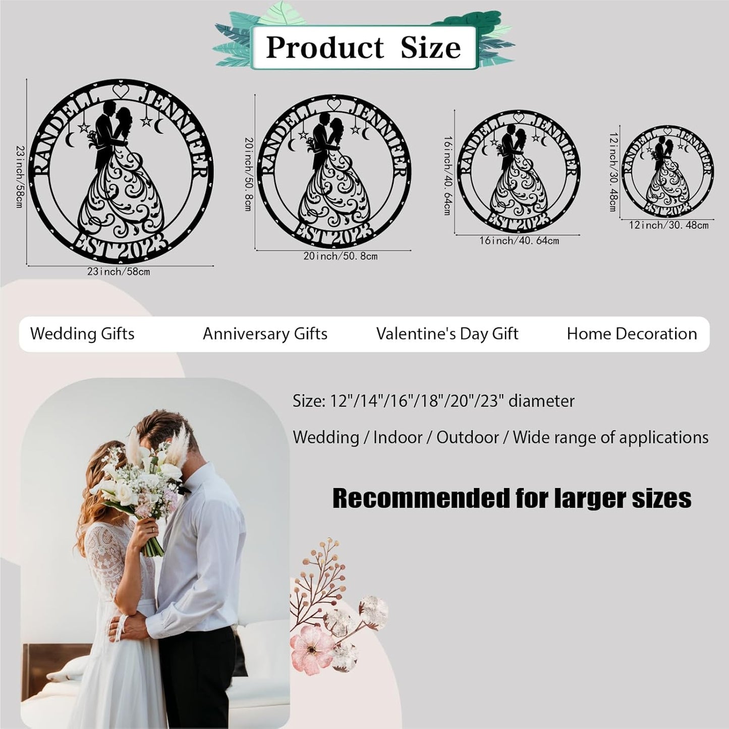 Custom Metal Name Sign, Personalized Last Name Metal Signs, Split Letter Monogram Sign, Porch Decorations Outdoor Metal Wall Art, First Name Custom Decoration, Wedding Gifts