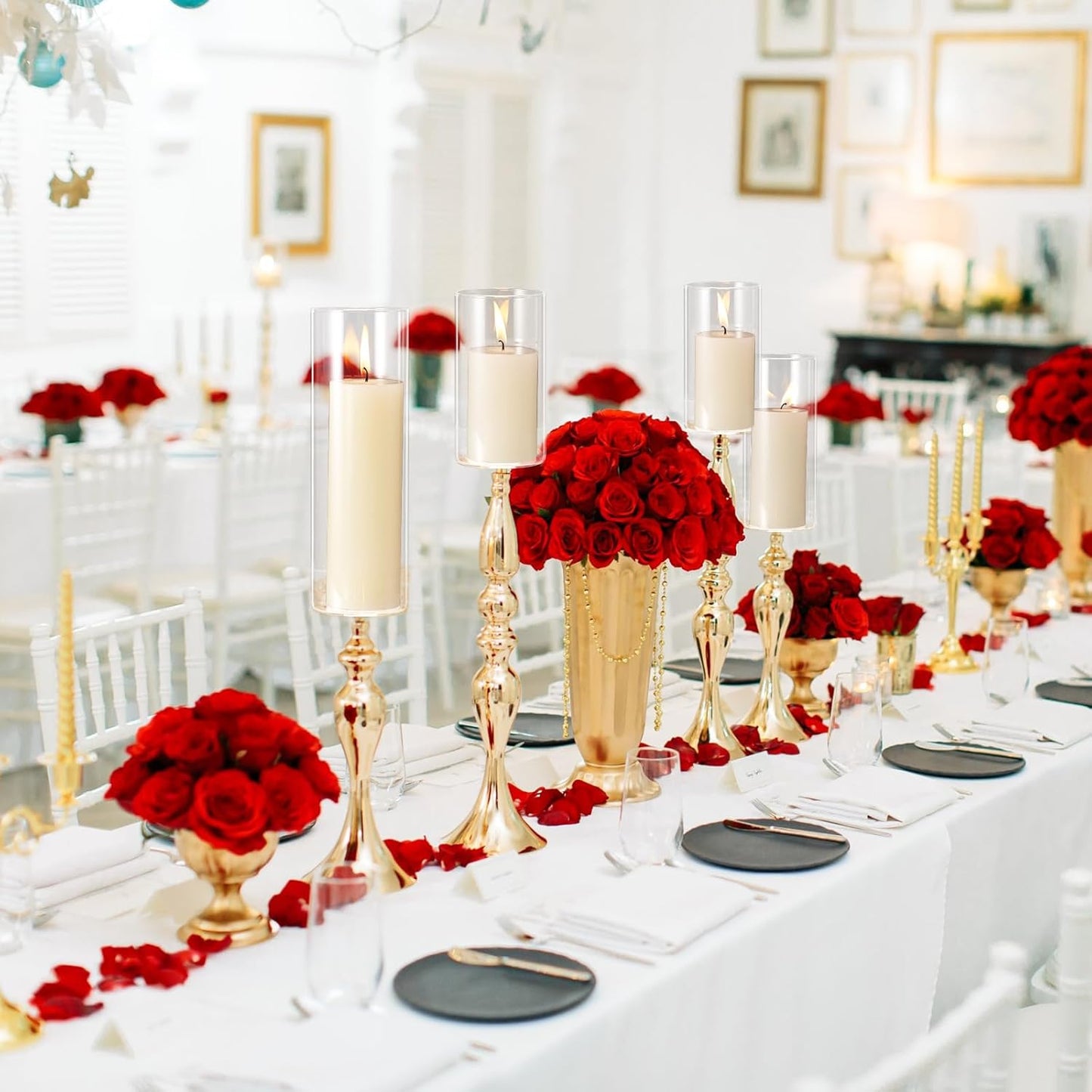 Thin Glass Cylinder Vases 2.5''/3.3'' Diameter 2mm Wall Thickness Clear Flowers Vase Hurricane Floating Candles Holders for Table Centerpieces Wedding Decor(2.5'' X 5'',6'',8'',72 Pcs)