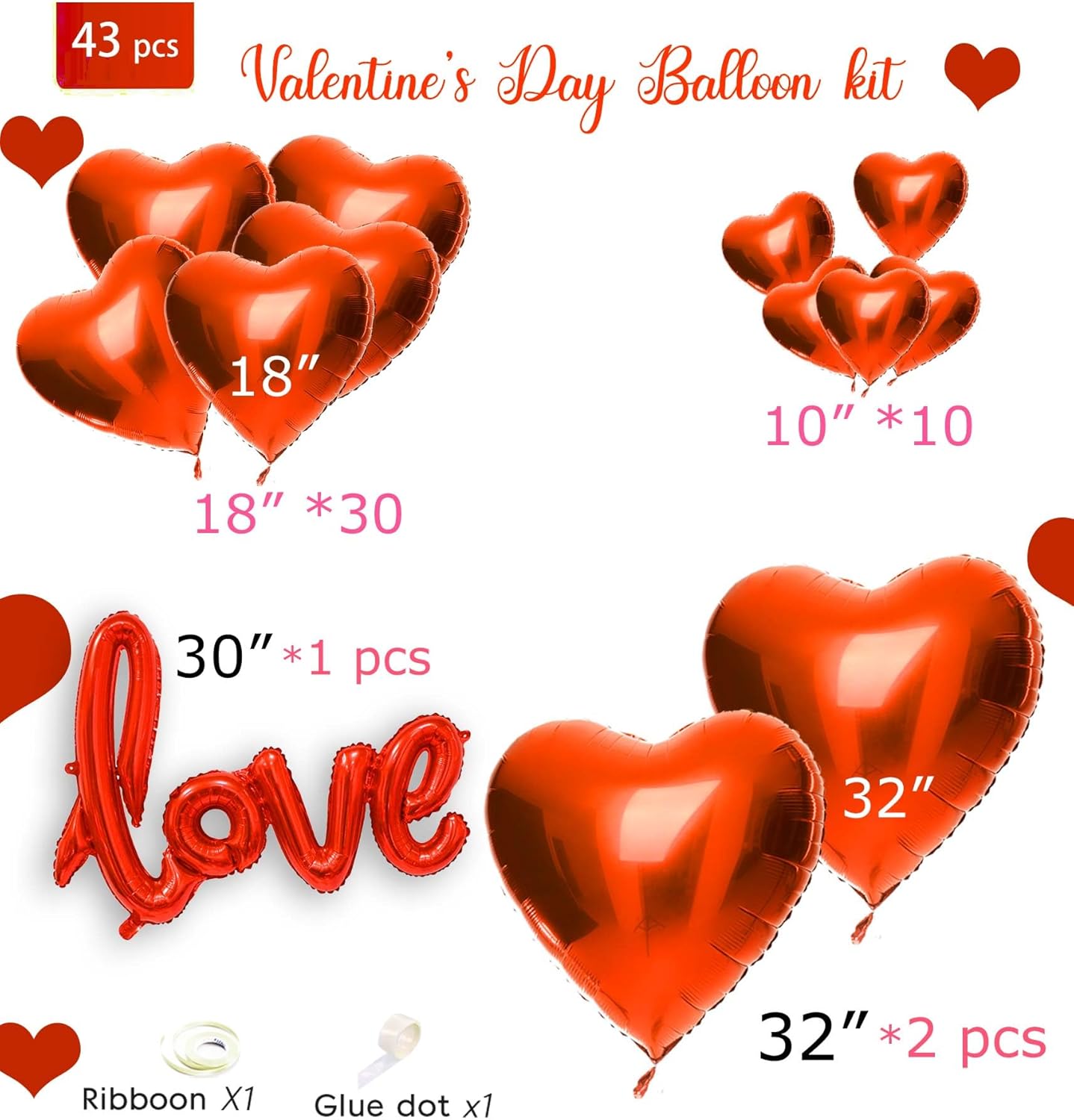 Valentines Day Balloons with Heart-Shape, love Foil Balloons for Romantic Special Night Decorations and WILL YOU BE MY GIRLFRIEND，Engagements, Proposals, and Valentine's Day XXOO gals