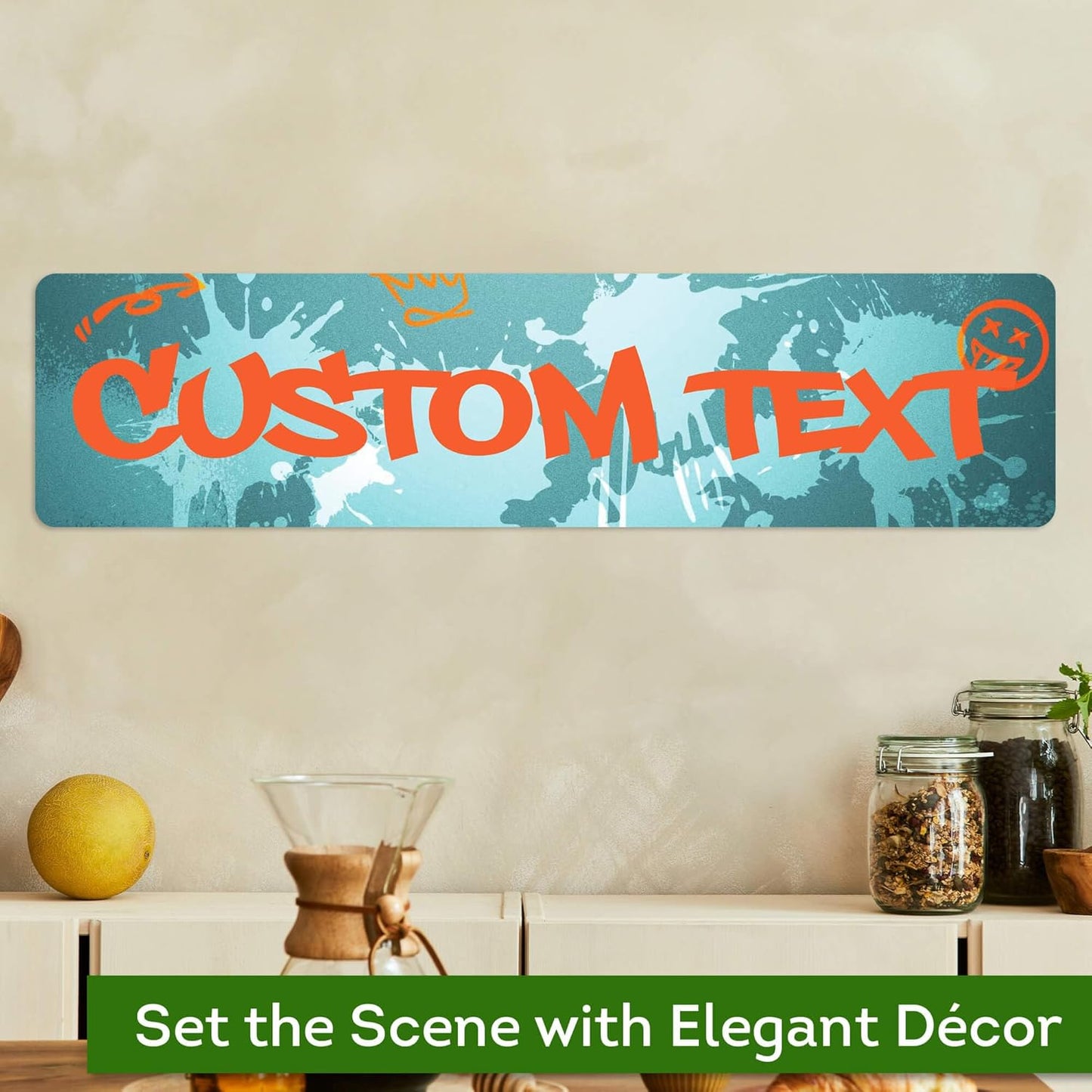 Custom Sign, Custom Street Sign, 11 Font Colors, 13 Font Styles, 4 Hole Options, 22 Sizes, 6x24 Inches, Rust Free DiBound, Fade Resistant, Made in USA by My Sign Center (Graffiti)