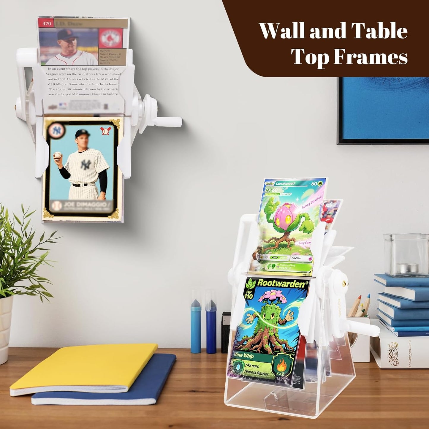 24-Slot Card Flip Book Display Stand,Trading Card Holder with Clear Protector for Gaming Cards, MTG, Sports Cards (Baseball/Basketball)