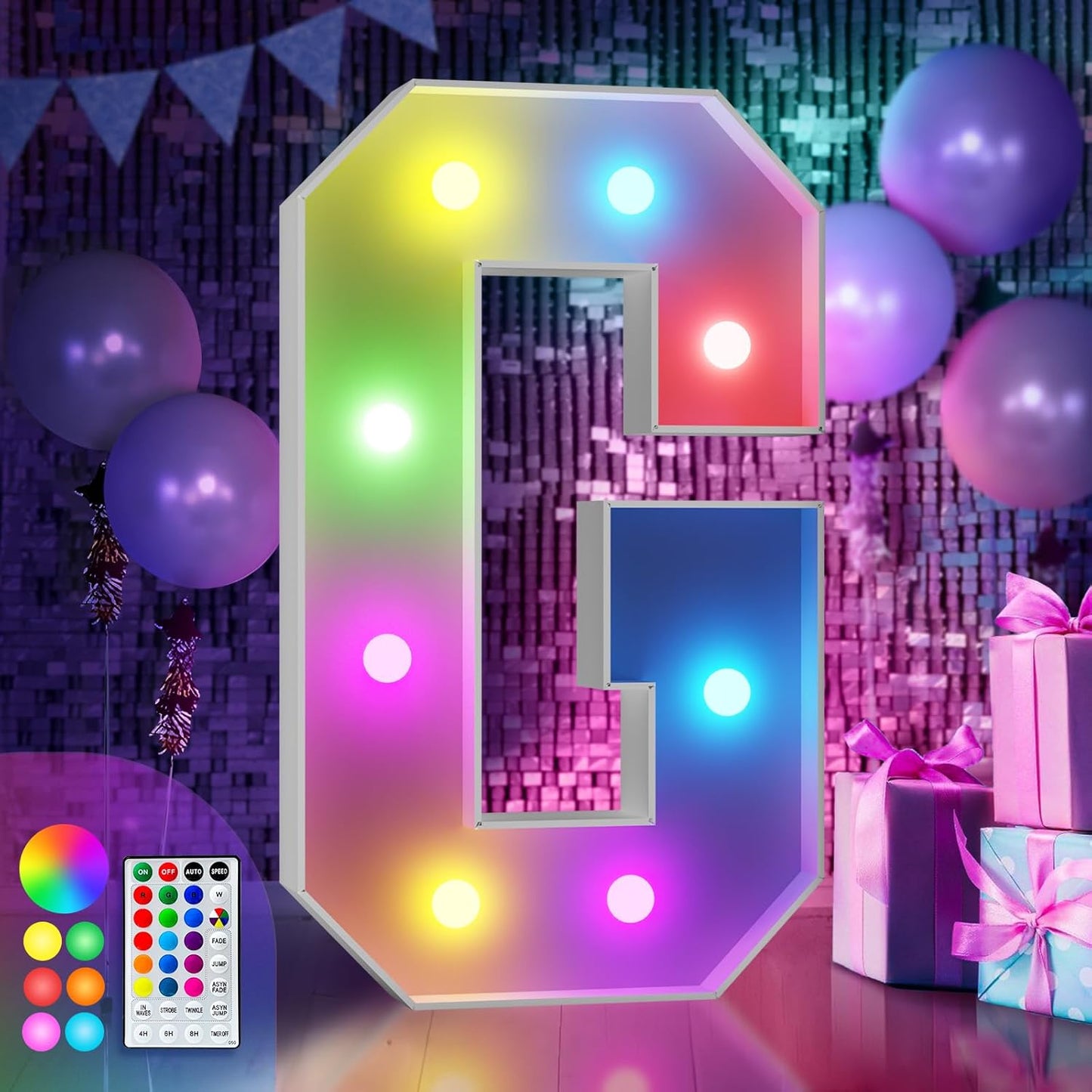 imprsv 3FT Colorful Marquee Light Up Letters G, 18 Colors Large Light up Letters Alphabet Sign with Remote, Big Marry Me Sign, Birthday Party Decorations Baby Shower Anniversary Wedding Decoration