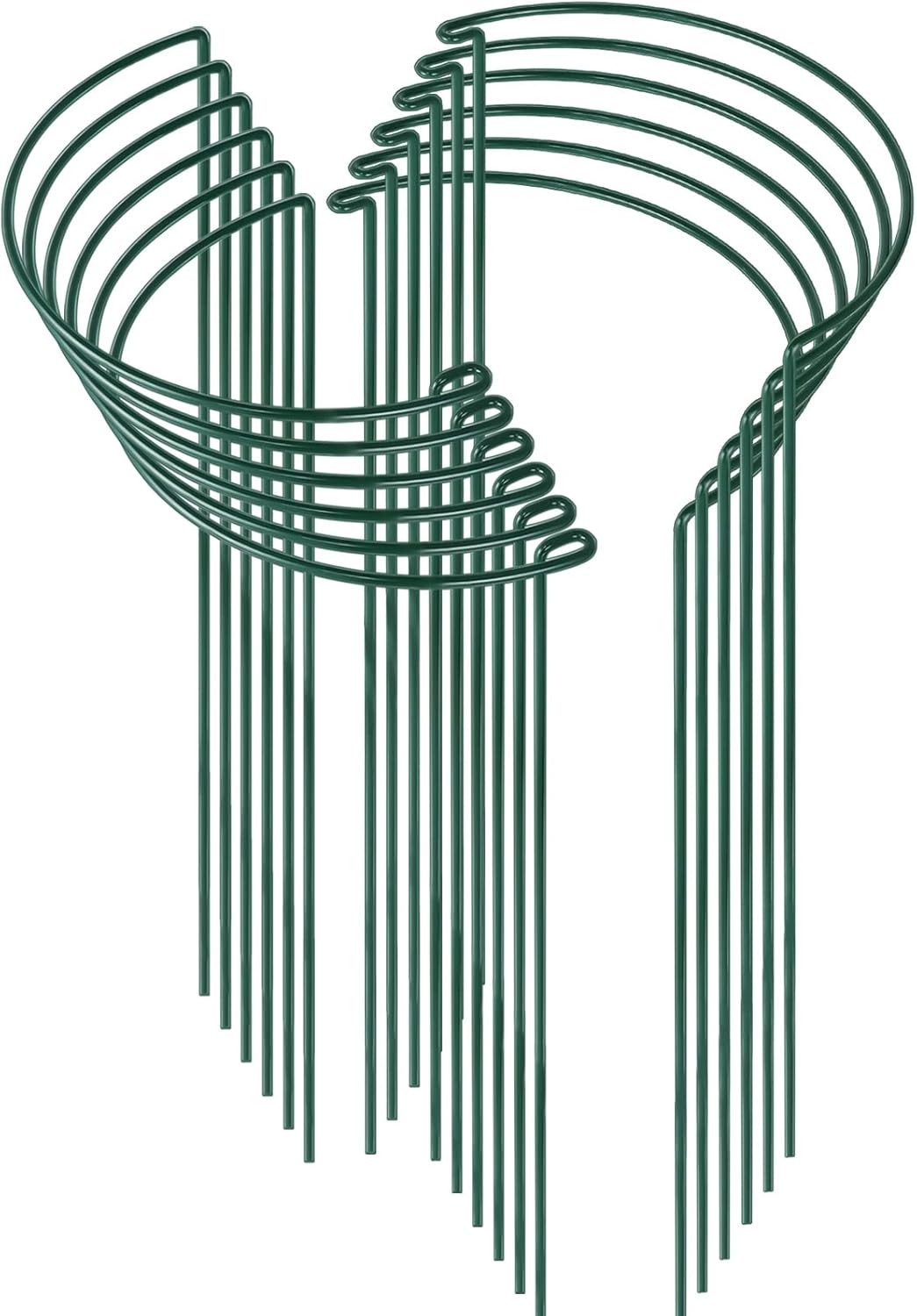 HiGift 12 Pack Plant Stakes for Indoor Plants, Metal Garden Peony Support Cages, Outdoor Plant Supports Ring Prop, Large Plant Stake for Hydrangea,Rose,Flower,Vine,Potted Plants (10" W x 24" H)