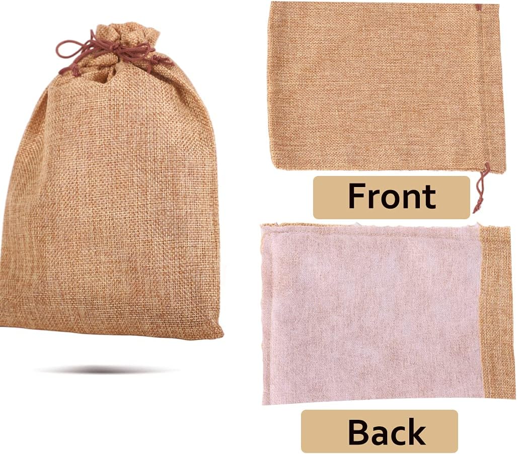 LYSXP 50PCS Burlap Bags with Drawstring，7x9 Inch Drawstring Gift Bag Jewelry Pouches for Wedding Party Favors, DIY Craft Christmas Presents