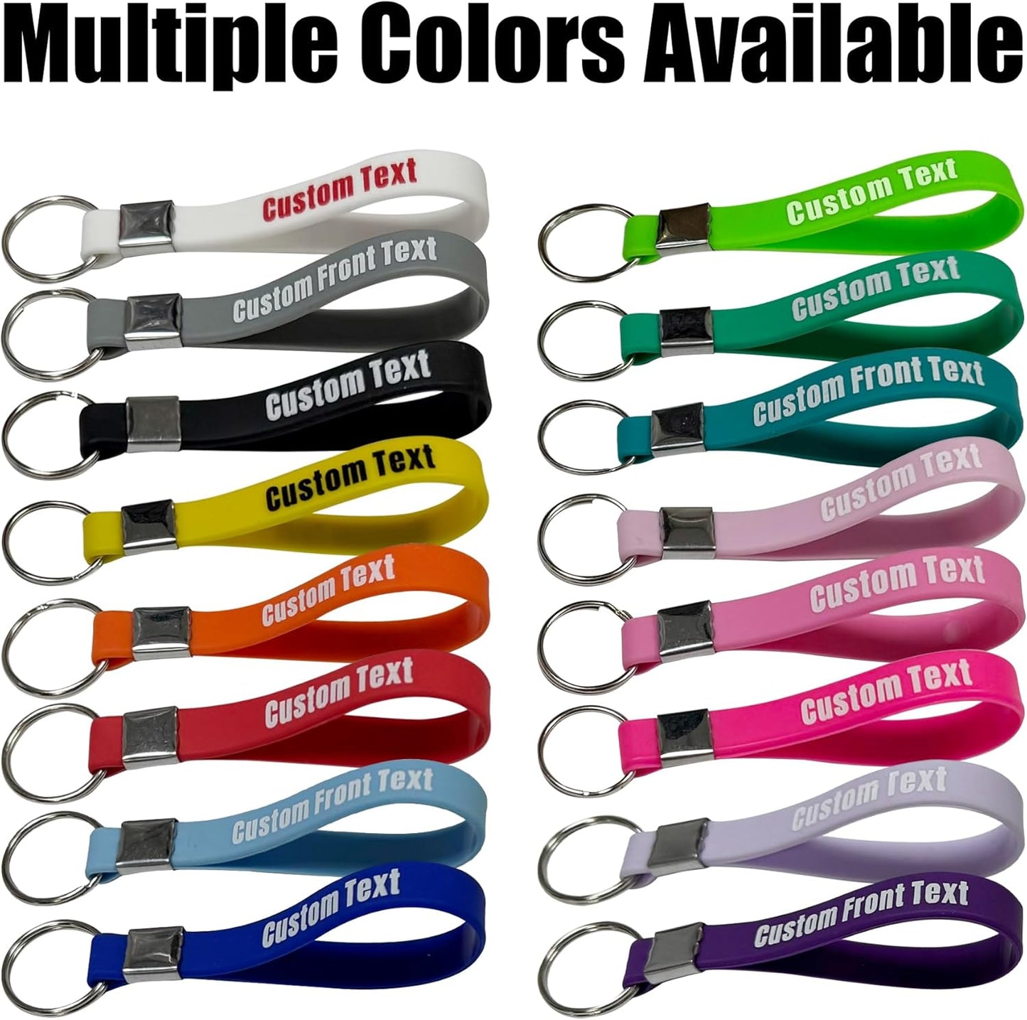 30-5000PCS Personalized Silicone Keychains Custom Bulk With Text/Logo，Customizable Rubber Keyring for Women Men Key