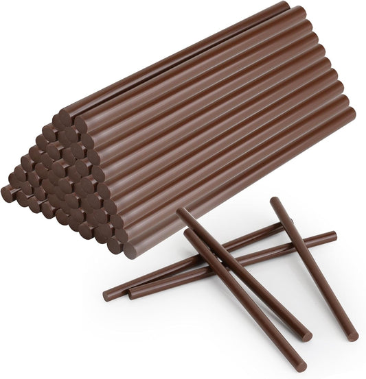 MATUFF Brown Hot Glue Sticks Mini 0.27" x 5.9 inches, Hot Melt Mini Colored Glue Sticks for All Temperature Mini Glue Guns, for DIY Craft Arts and Wedding Cards, Stamp Sealing, Bulk hot Glue 60 Pack