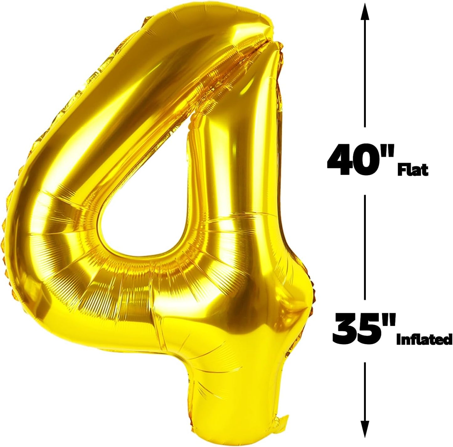 40 Inch Gold Large Number 24 42 Birthday Balloon, Giant Numbers 24 42 Balloons, Foil Mylar Big Balloons for Anniversary Graduation Supplies Decorations