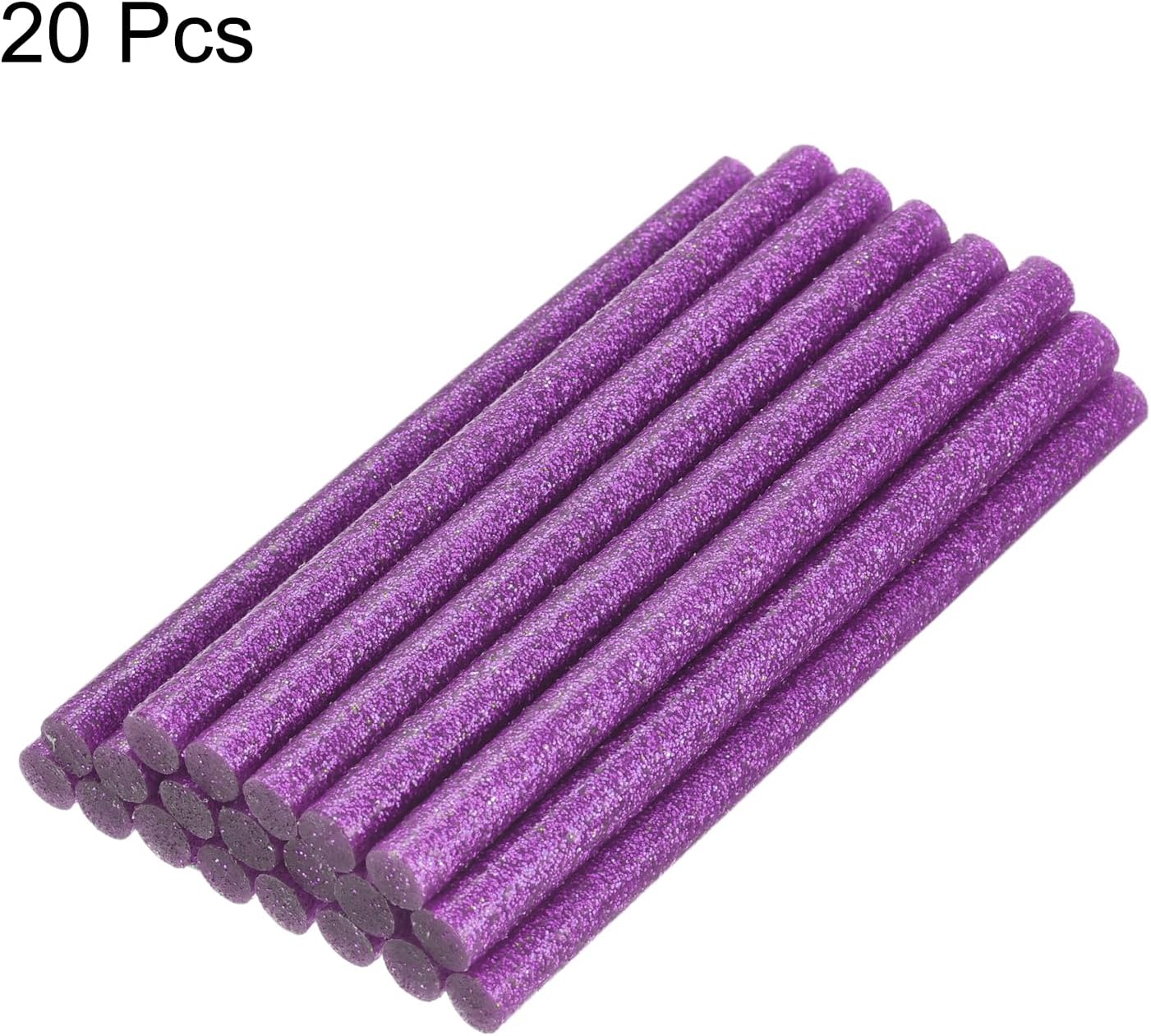 uxcell 20pcs Hot Glue Sticks for Glue Gun 11mm/0.43-inch x 4-inch Mini Hot Melt Adhesive Glue Stick Glitter Purple