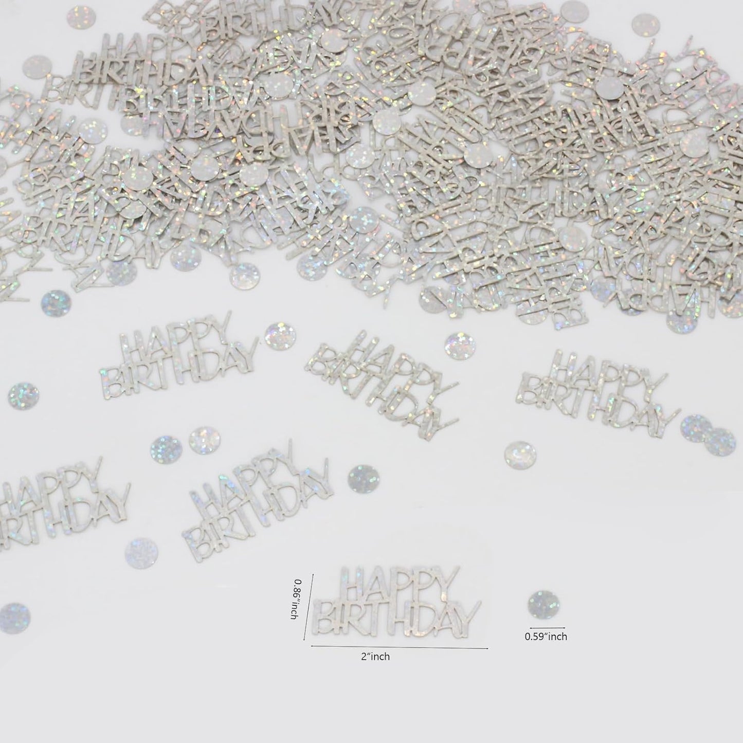 Birthday Confetti - Glitter Happy Birthday Table Decorations, 270 PCS Iridescent Holographic Party Decorations