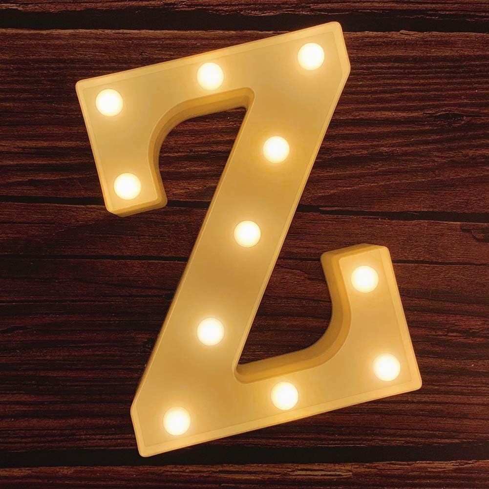 MUMUXI Marquee Light Up Letters | Large Light Up Numbers | Battery Powered and Bright with Every Letter of The Alphabet | for Wedding, Birthday, Party, Celebration, Christmas or Home Decoration (Z)