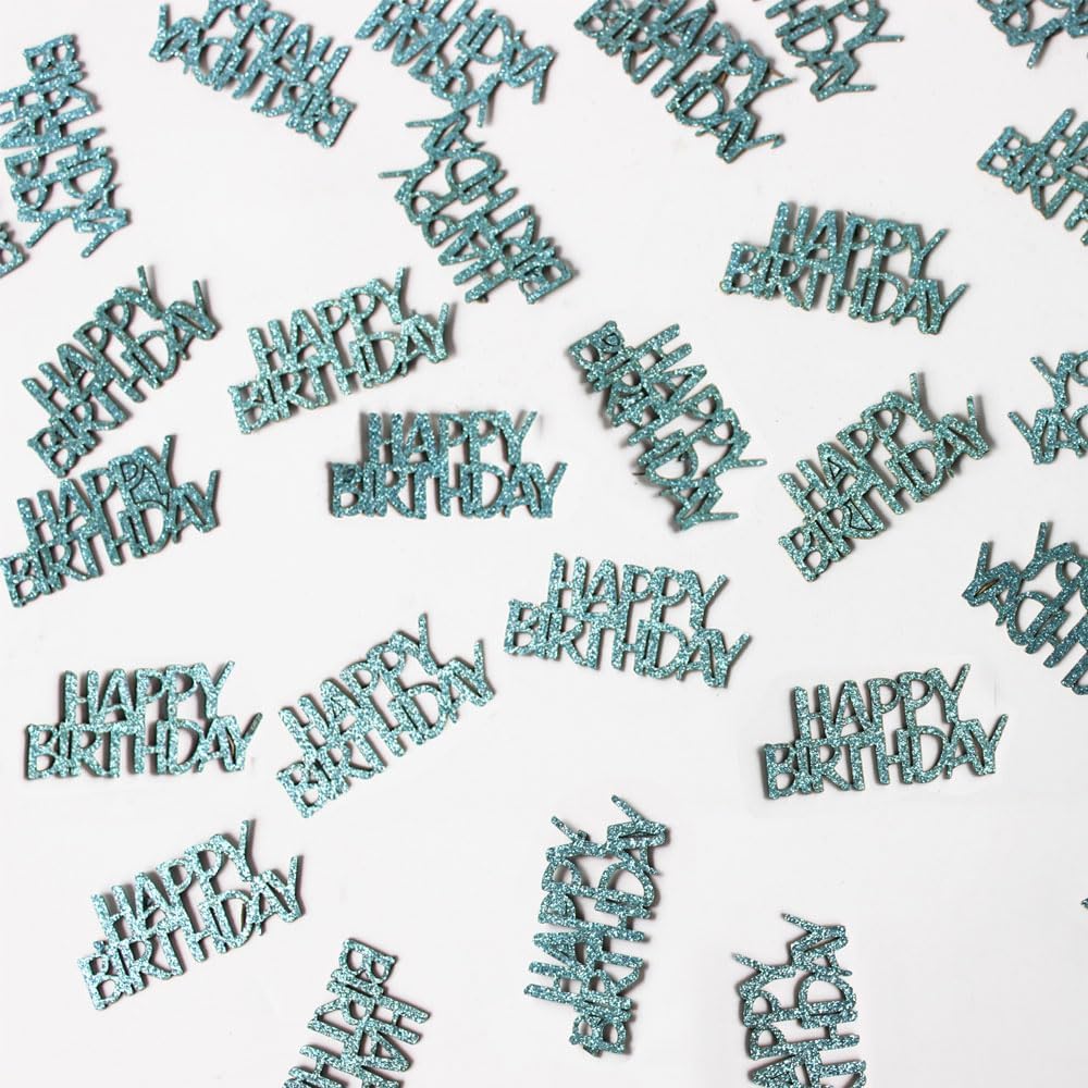 Blue Happy Birthday Confetti Birthday Table Decorations Baby Blue Glitter Table Scatters for Kids Boy Birthday Party Supplies 100PC