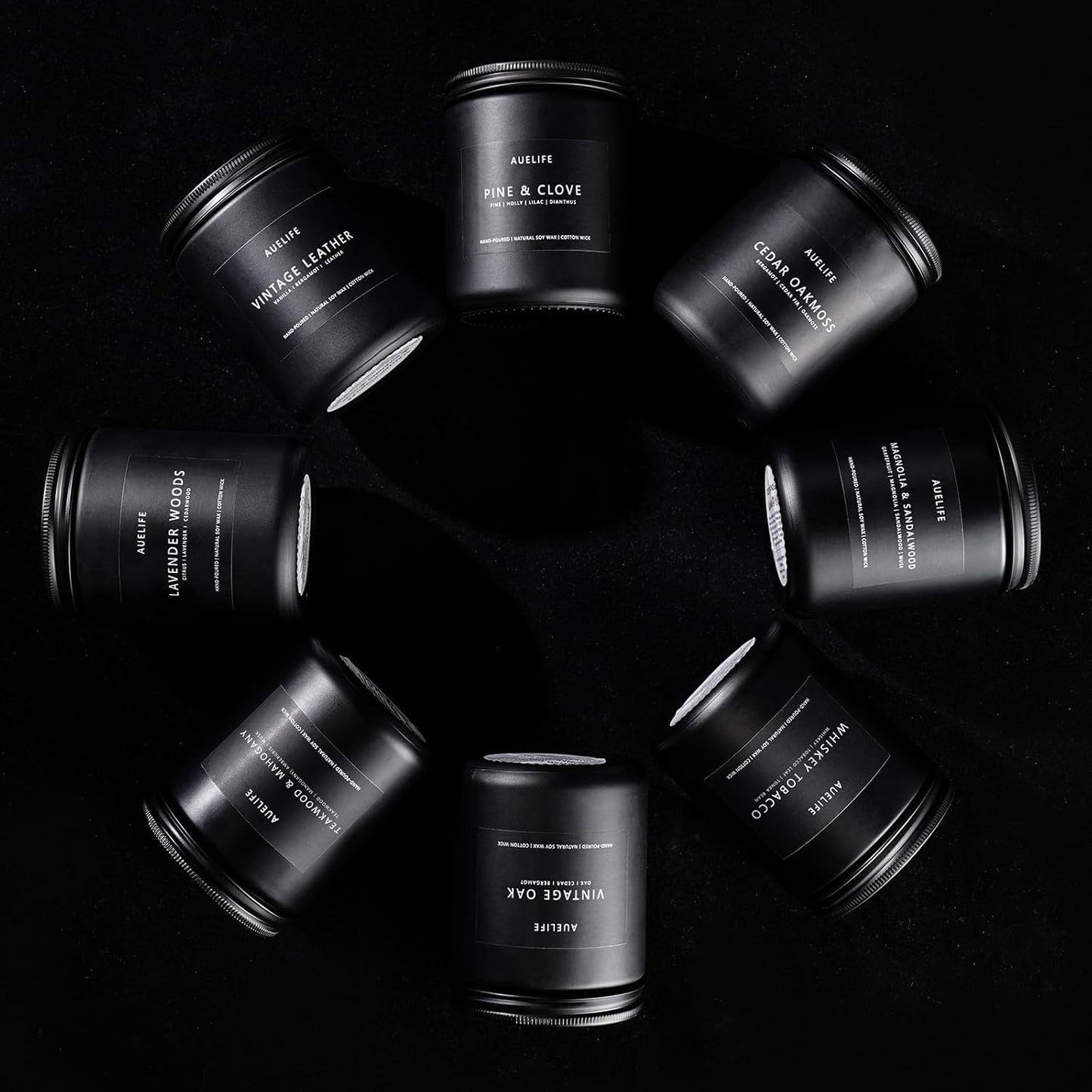 Scented Candles Set | Gifts for Men - 6Pack Candle Set - Masculine Candle, Soy Candles for Home Scented, Aromatherapy Gift - Fragrance of Smoke Vanilla/Leather/Mahogany/Tobacco/Oak/Amber Patchouli