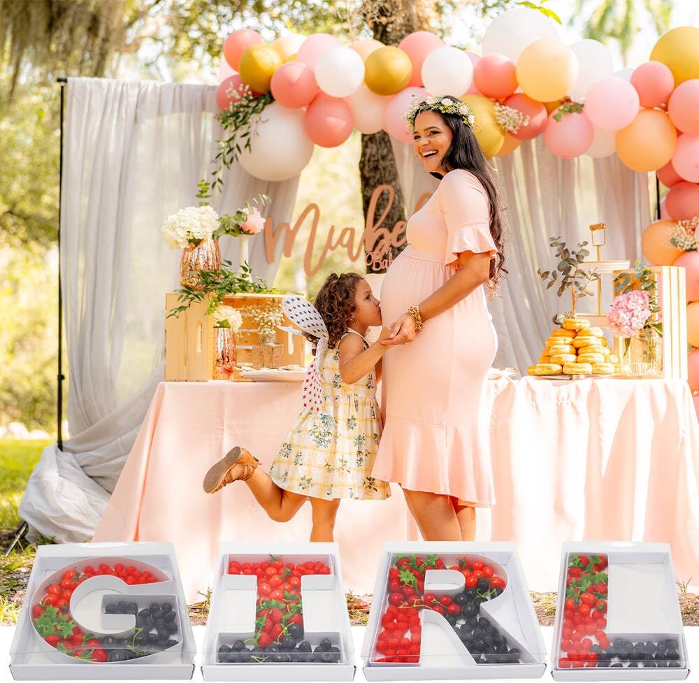 12" Fillable Cardboard Letter Charcuterie Gift Cupcake Box With Cover Sweets Packaging (R)