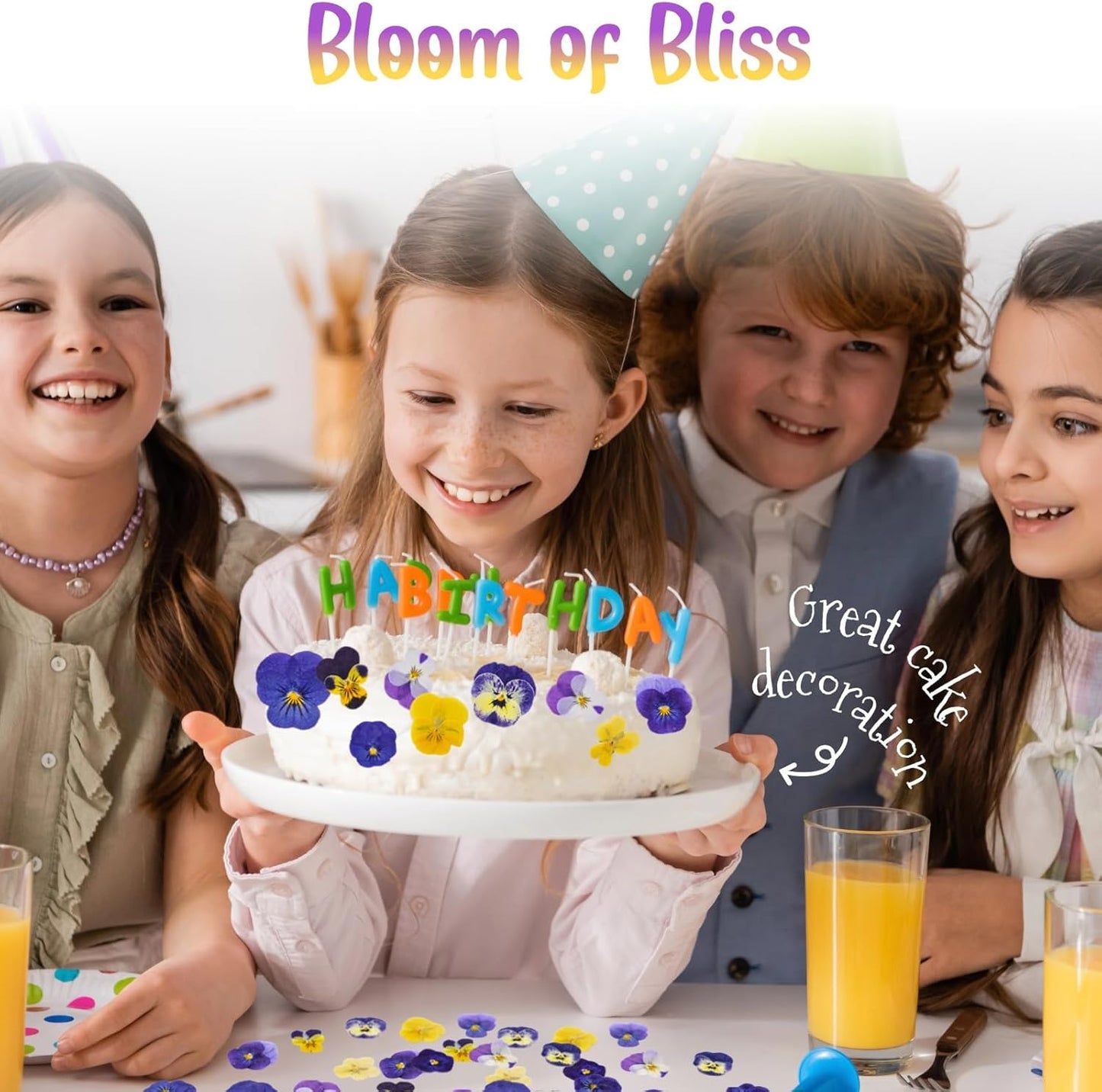 40 Pcs 8 Kinds Natural Dried Pressed Edible Flowers for Cake Topper Decorating - Mix Viola Tricolor for Cupcake Toppers, Cocktails, Resin Jewelry Making, DIY Art Crafts