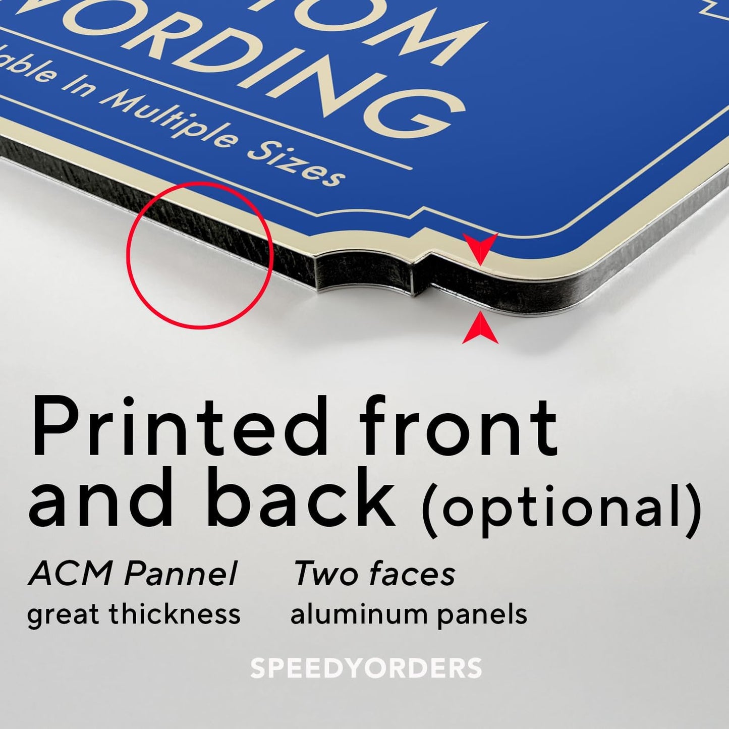 Custom Decorative Outdoor Metal Sign - Personalized Aluminum Driveway Sign, Waterproof, Made in USA - Design 2 Blue Steel 24x18 In