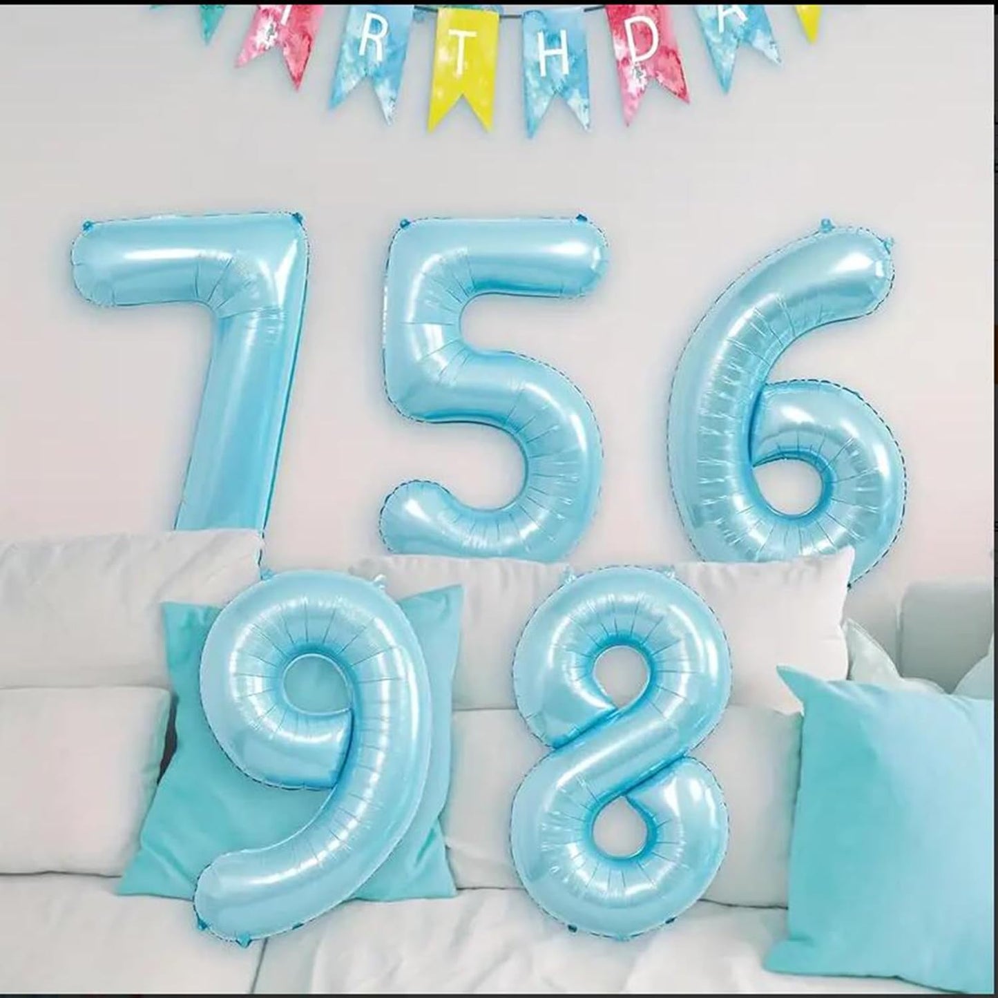 40 inch Blue Number 6 Large Numbers Balloon 0-9 Birthday Party,Foil Mylar Big Balloon Digital 6 for 6 16 26 66 Birthday Party,Wedding, Anniversary Supplies Decorations (Blue No 6)