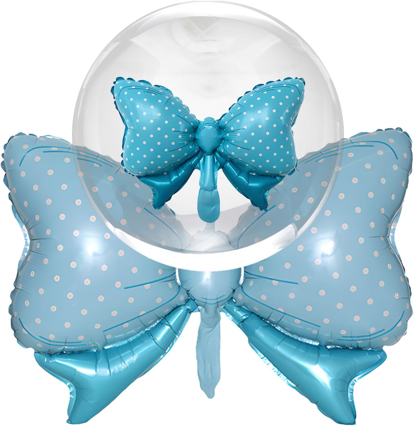 36 Inches Bow Foil Balloon Huge Bowtie Blue Balloon for Baby Shower, Wedding, Kids Theme Party Decoration (Blue 2)