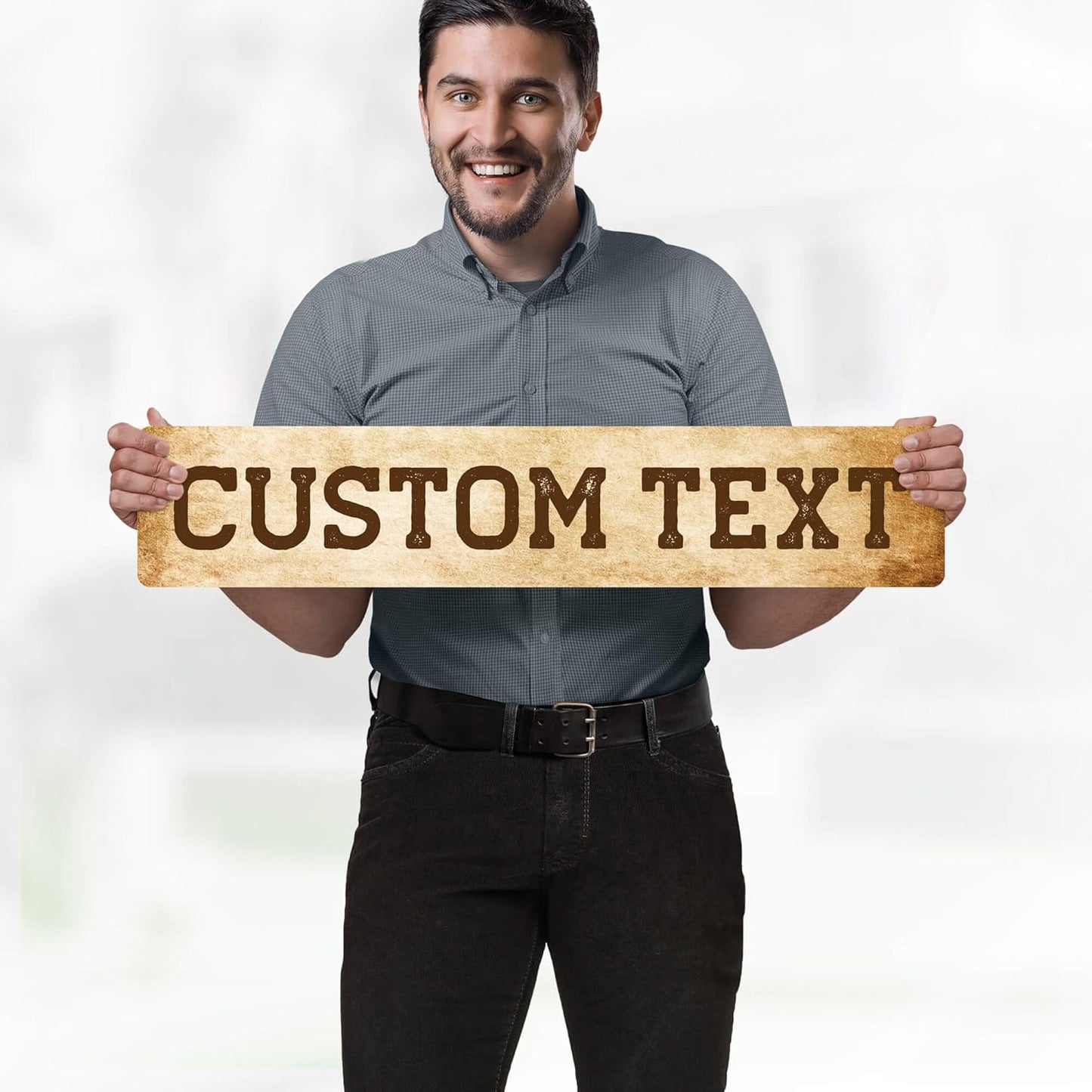 Custom Sign, Custom Street Sign, 11 Font Colors, 13 Font Styles, 4 Hole Options, 22 Sizes, 6x30 Inches, Rust Free DiBound, Fade Resistant, Made in USA by My Sign Center (Vintage)